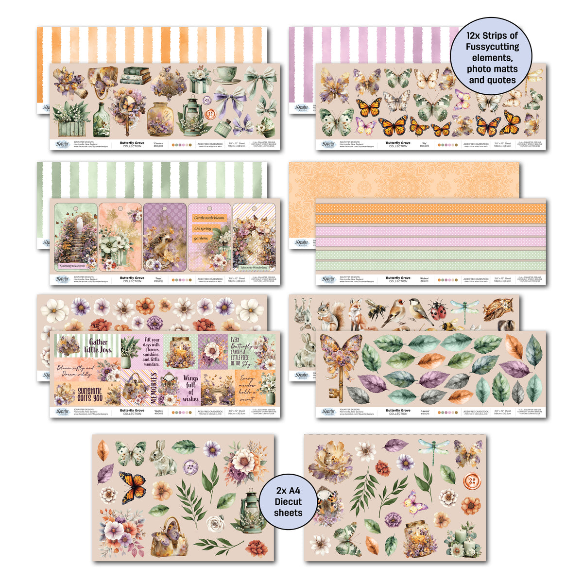 3Quarter Designs - 12x12 - Butterfly Grove