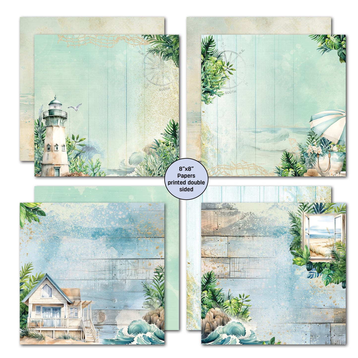 3Quarter Designs - 8x8 - Beachside Life