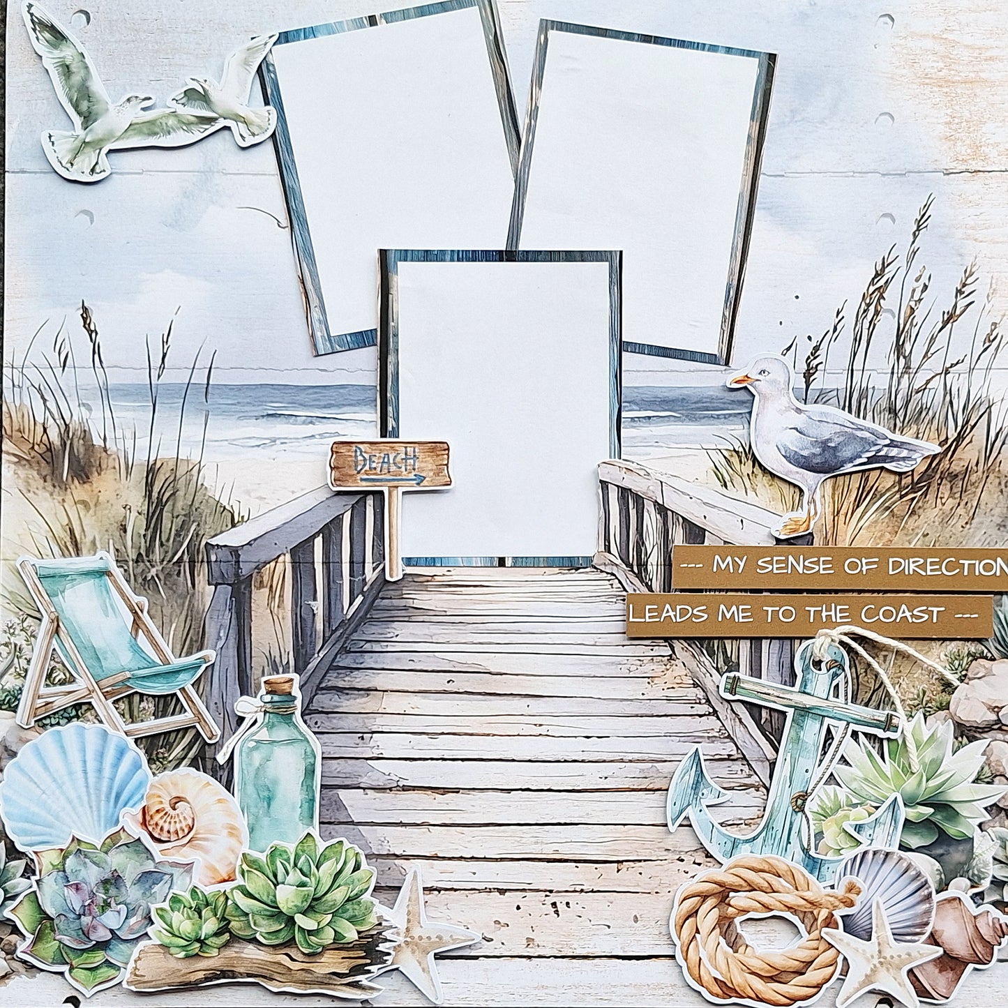 3Quarter Designs - Coastal Boardwalk Scrapbooking Kit - By Annemarie