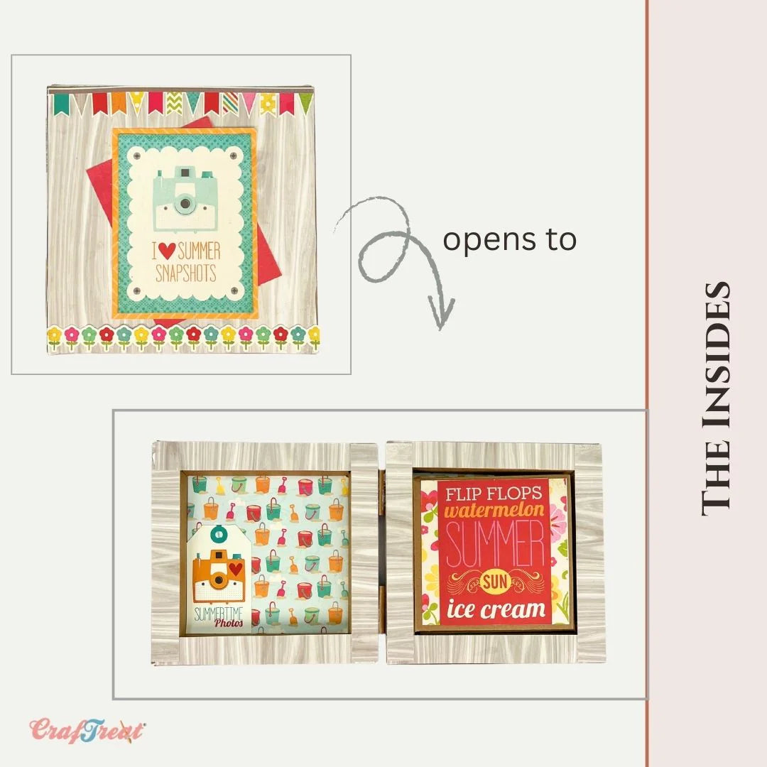 Craftreat - Scrapbook Blank Quick Folio - Frame Box Folio (3/pack, black, white, kraft)