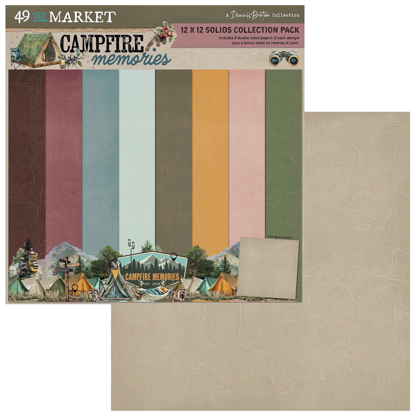 49 and Market - Campfire Memories - 12x12 Solid Collection Pack