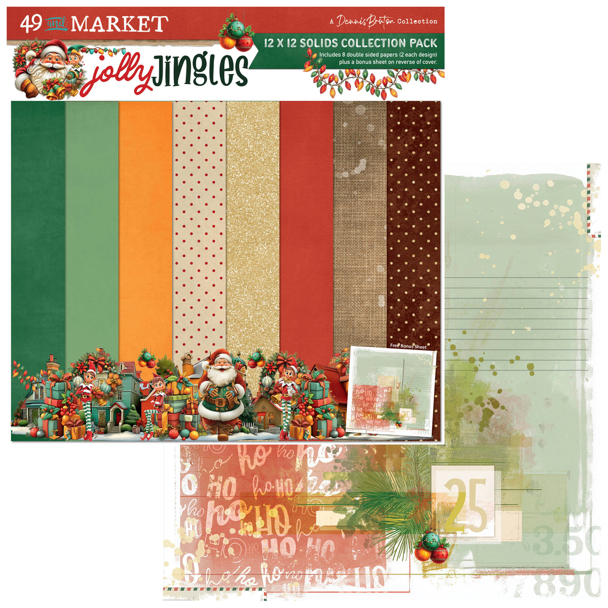 49 and Market - Jolly Jingles - 12 x12 Solids Collection Pack