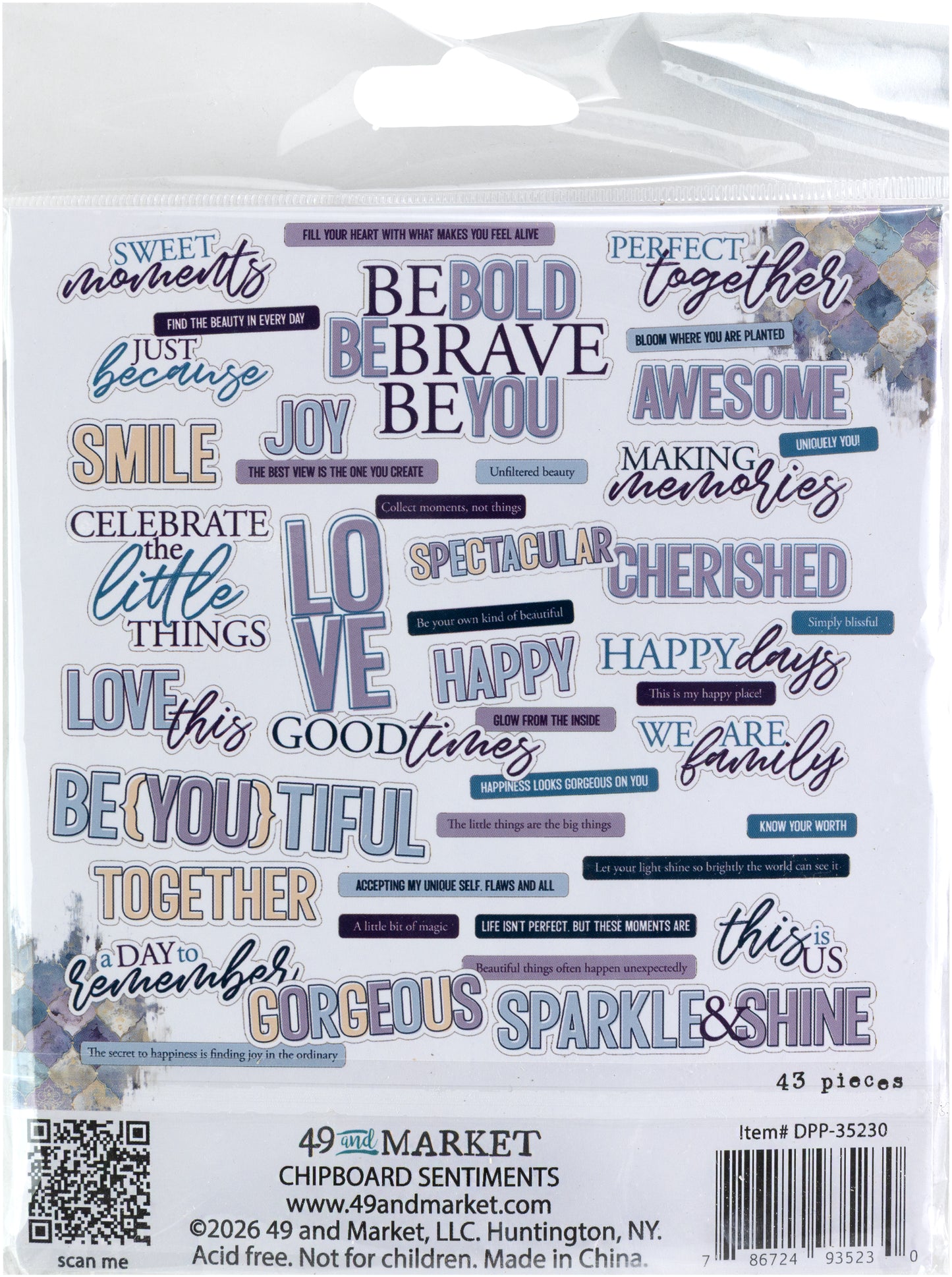 49 and Market - Plume & Petal - Chipboard Set