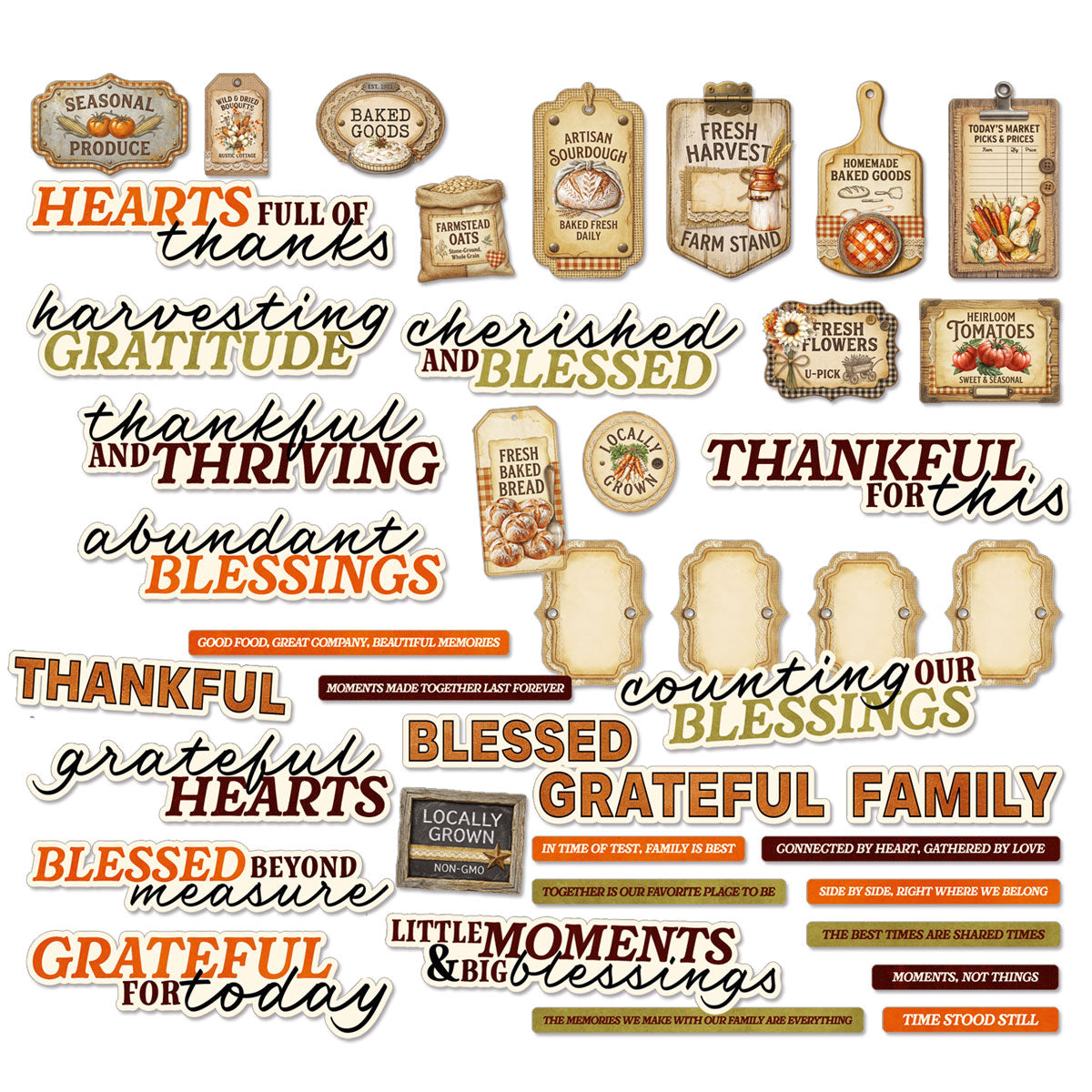 49 and Market - Season's Bounty - Chipboard Sentiment Set