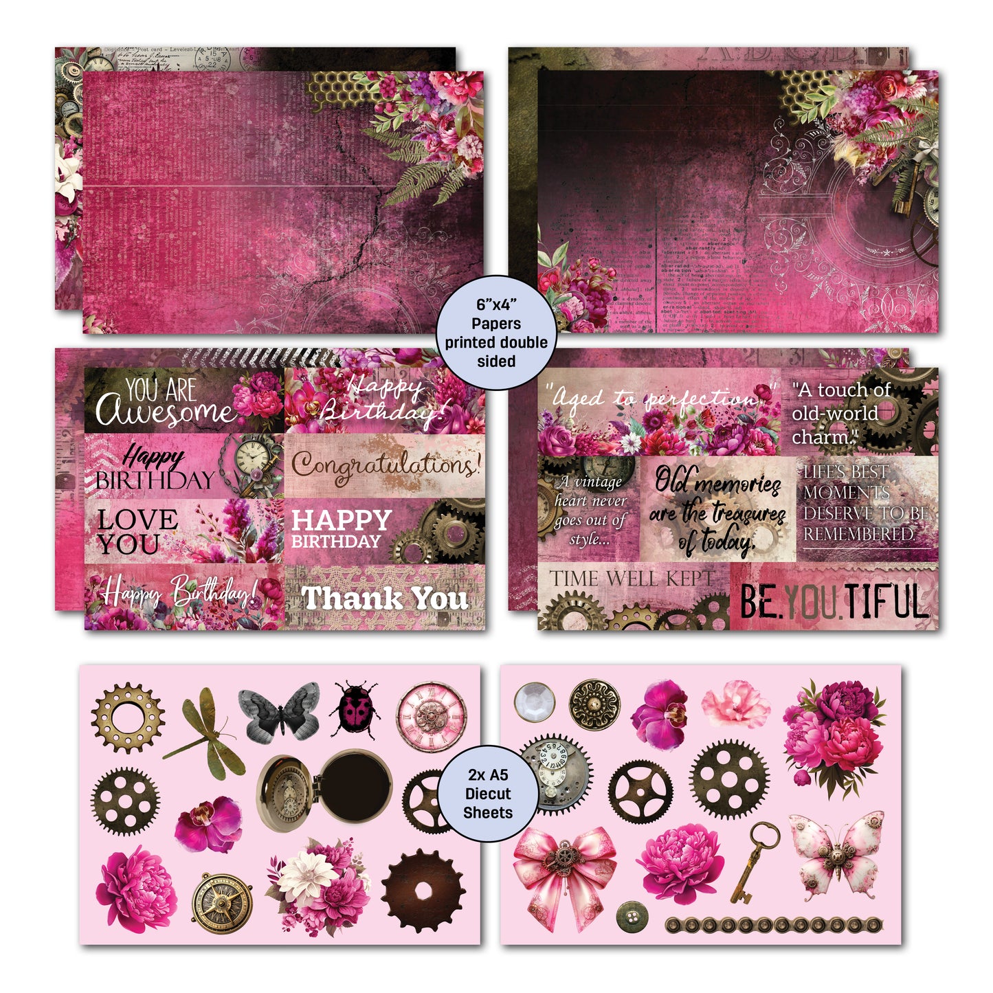 3Quarter Designs - 6x4 Card Making Pack - Mrs Aeronaut