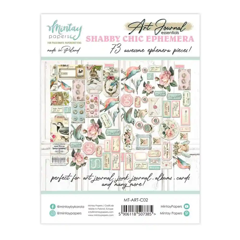 Mintay - Art Journal Essentials - Shabby Chic Ephemera (73/pack)