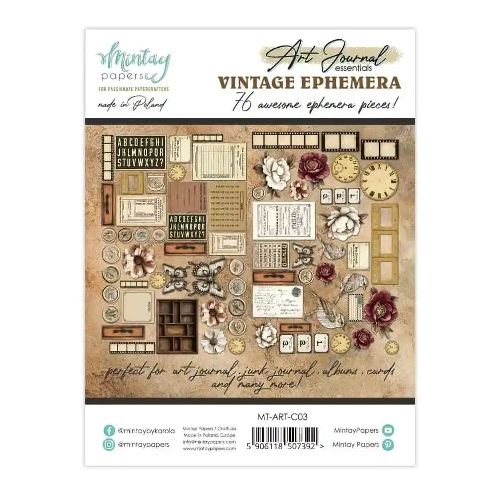 Mintay - Art Journal Essentials - - Vintage Ephemera (76/pack)