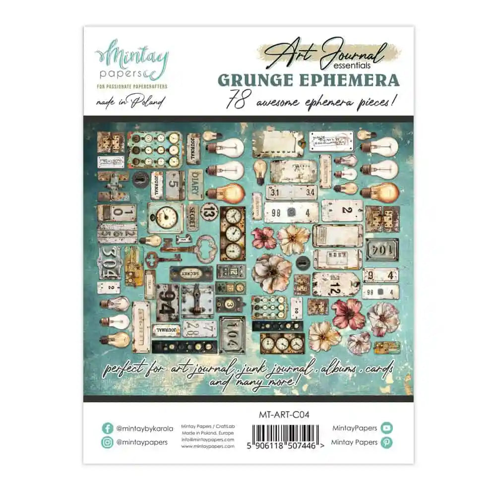 Mintay - Art Journal Essentials - Grunge Ephemera (78/pack)