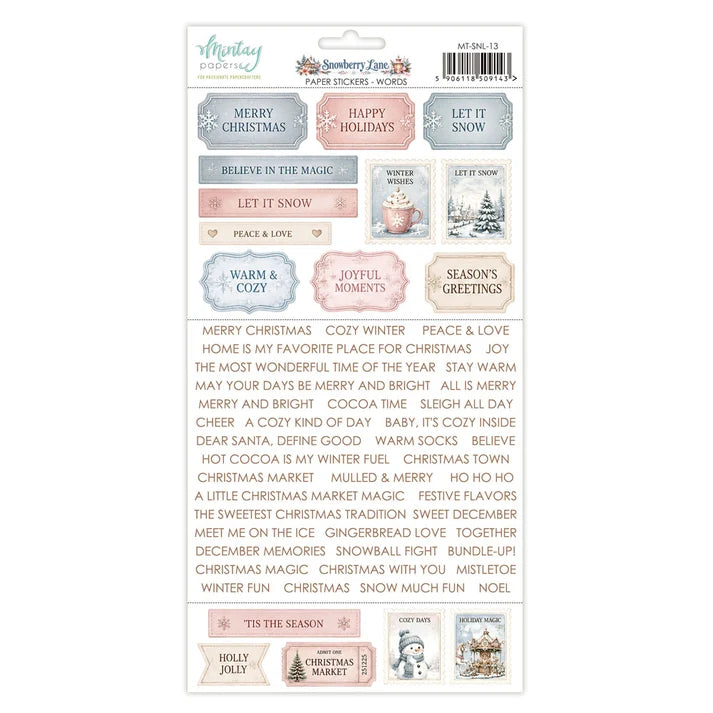 Mintay - SNOWBERRY LANE-13 - Paper Stickers Sheet Words
