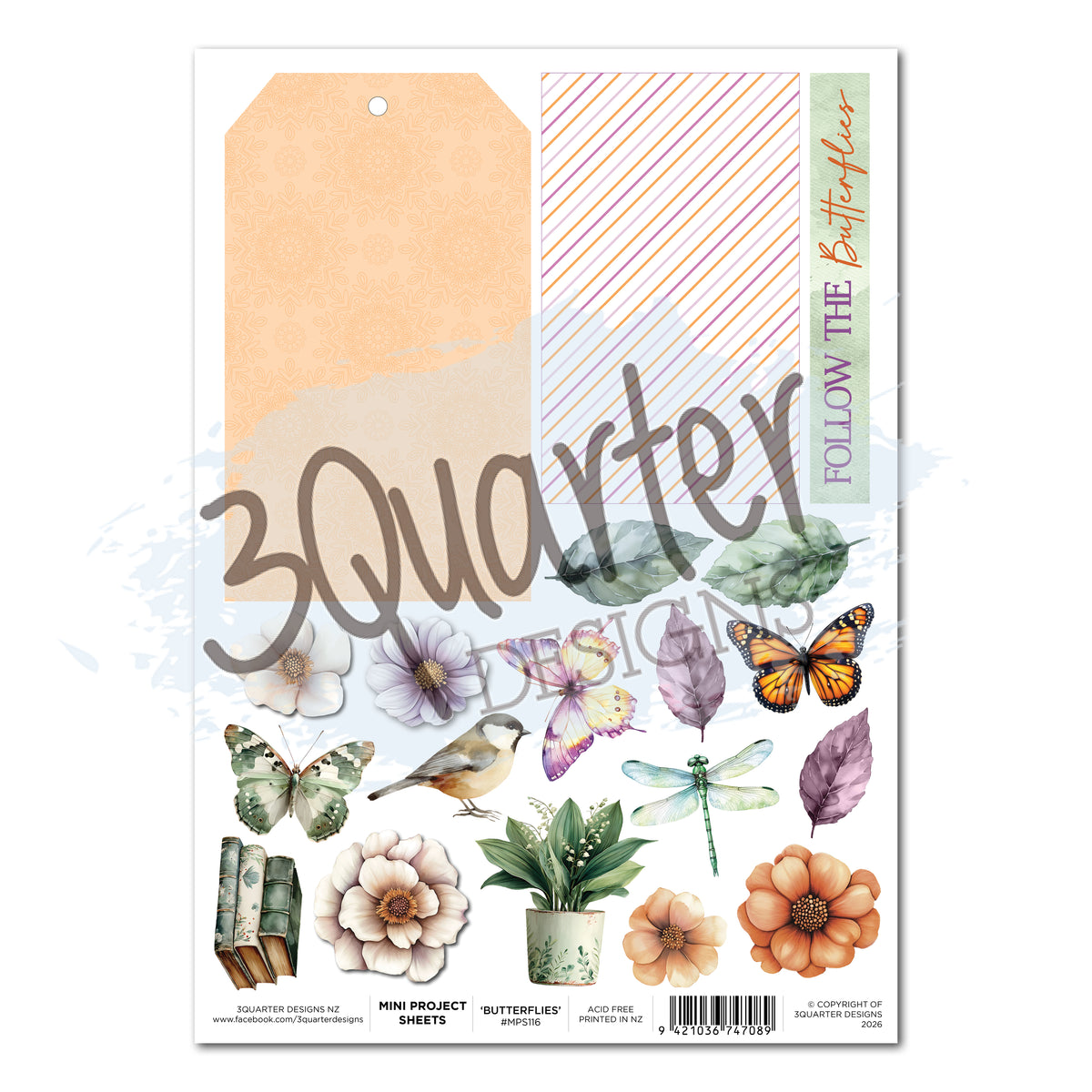 3Quarter Designs - Mini Project Sheet - Butterfly Grove