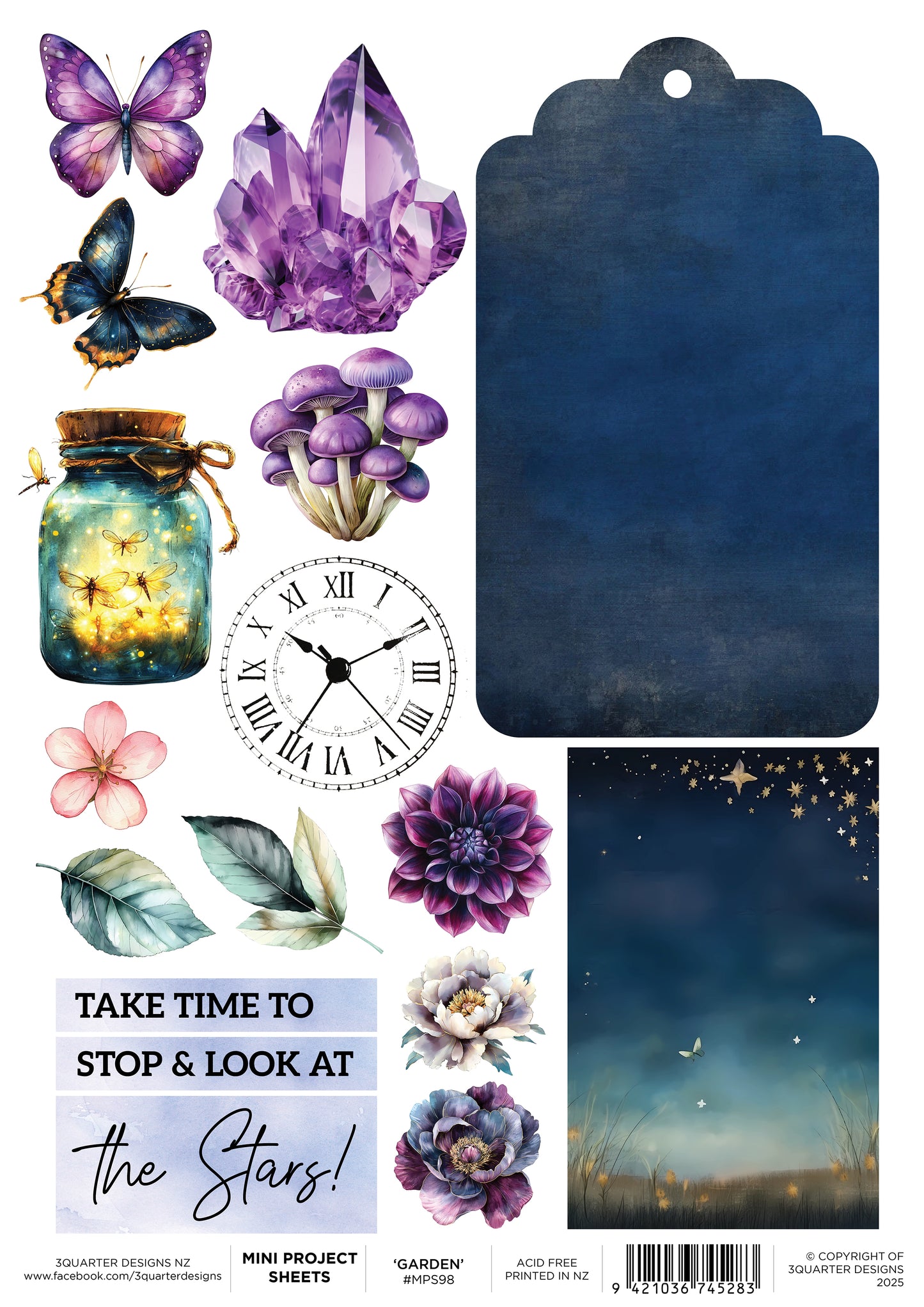 3Quarter Designs - Mini Project Sheet - Night Garden