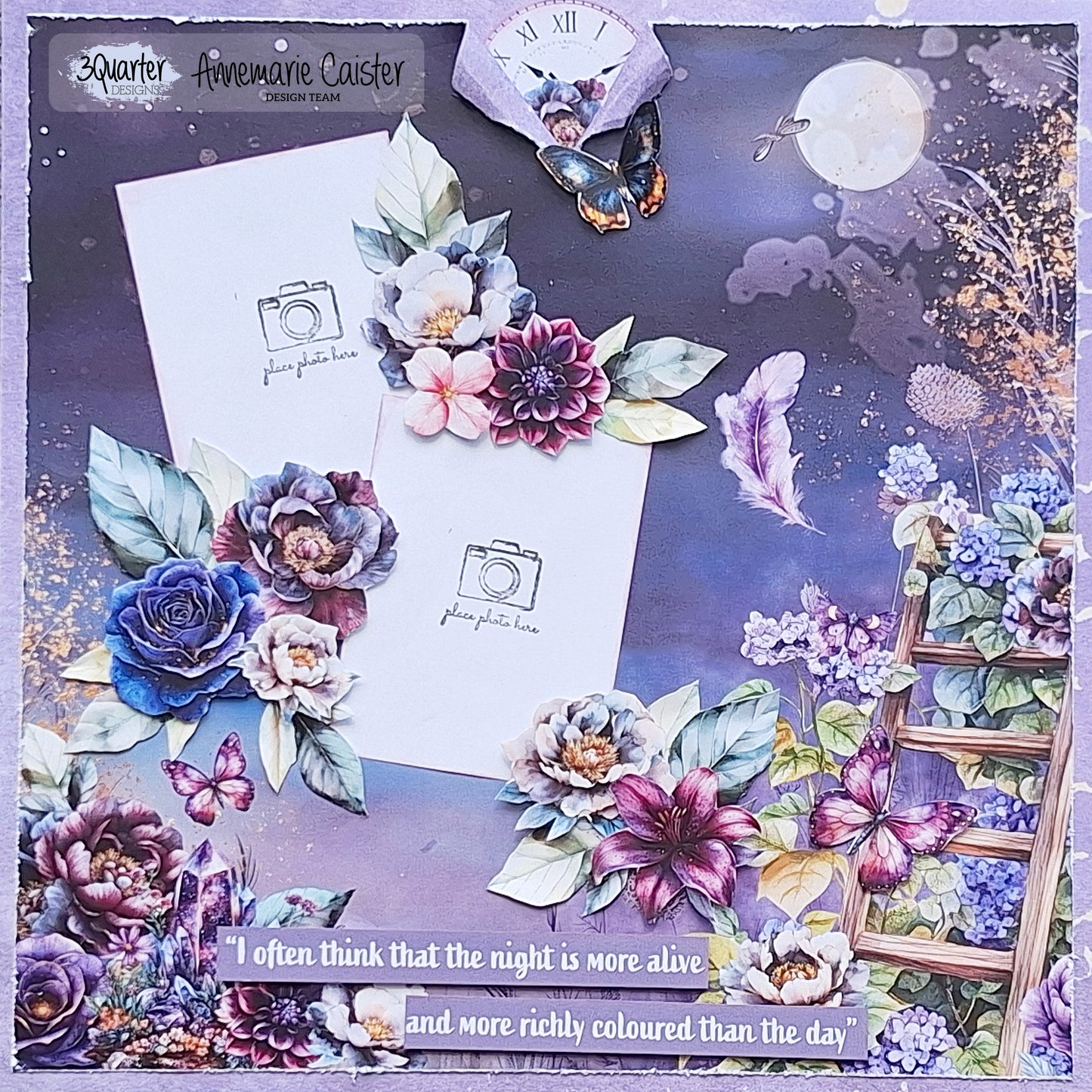3Quarter Designs -Night Garden Scrapbooking Kit - By Annemarie