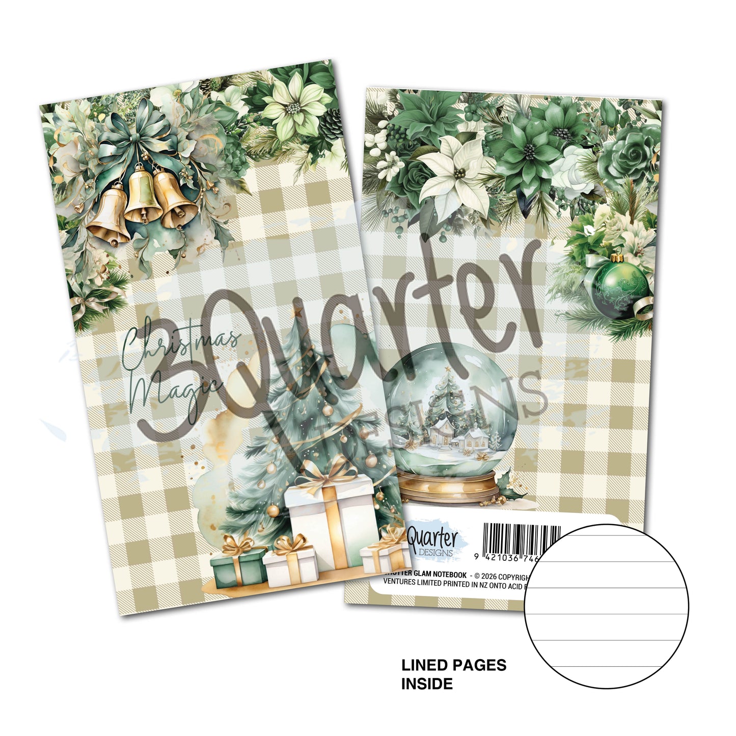 3Quarter Designs - Mini Notebook - Pine Festivities