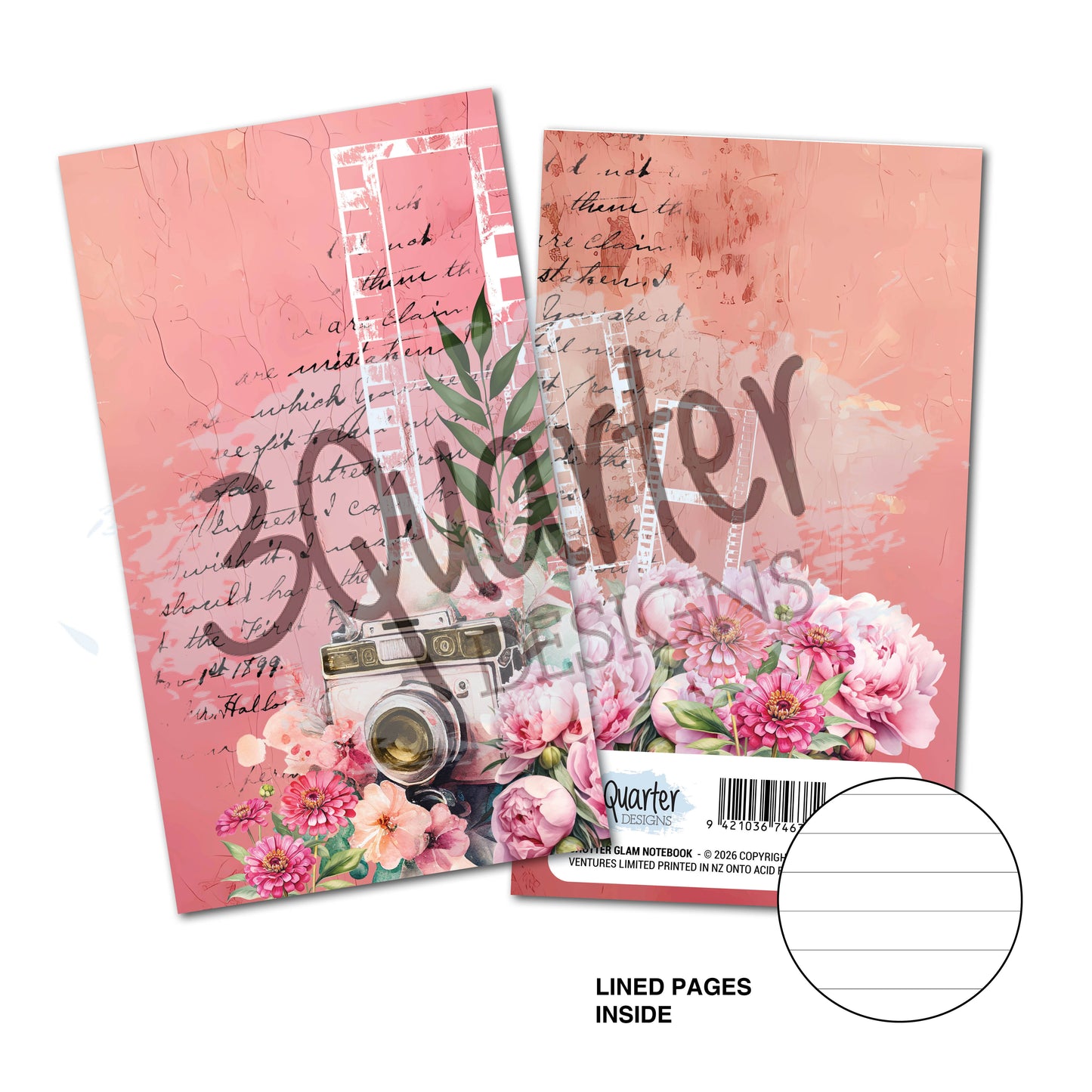 3Quarter Designs - Mini Notebook - Shutter Glam