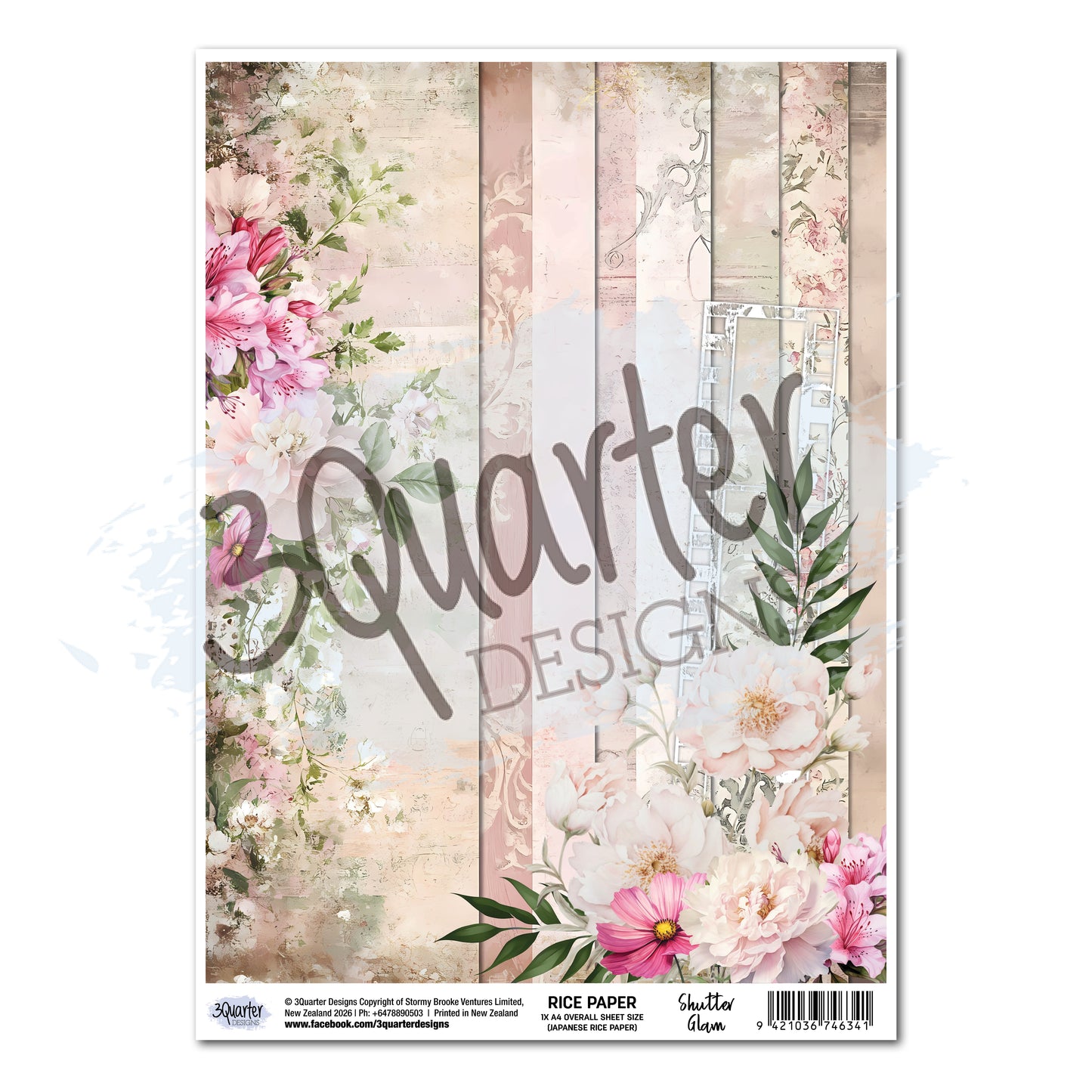 3Quarter Designs - Shutter Glam - Rice Paper (1/sheet)