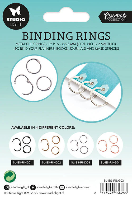 Studio Light - Binder Rings (12/pack) - Silver
