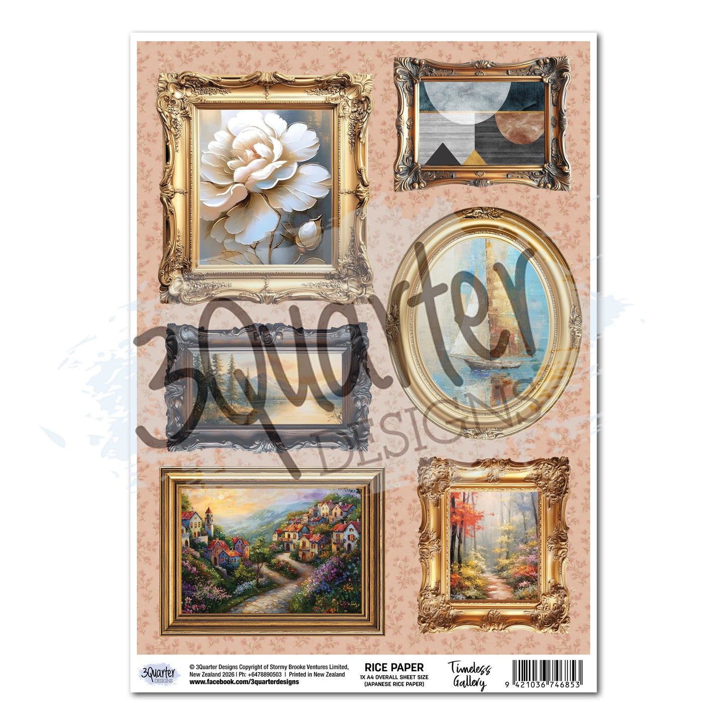 3Quarter Designs - Timeless Gallery - Rice Paper (1/sheet)