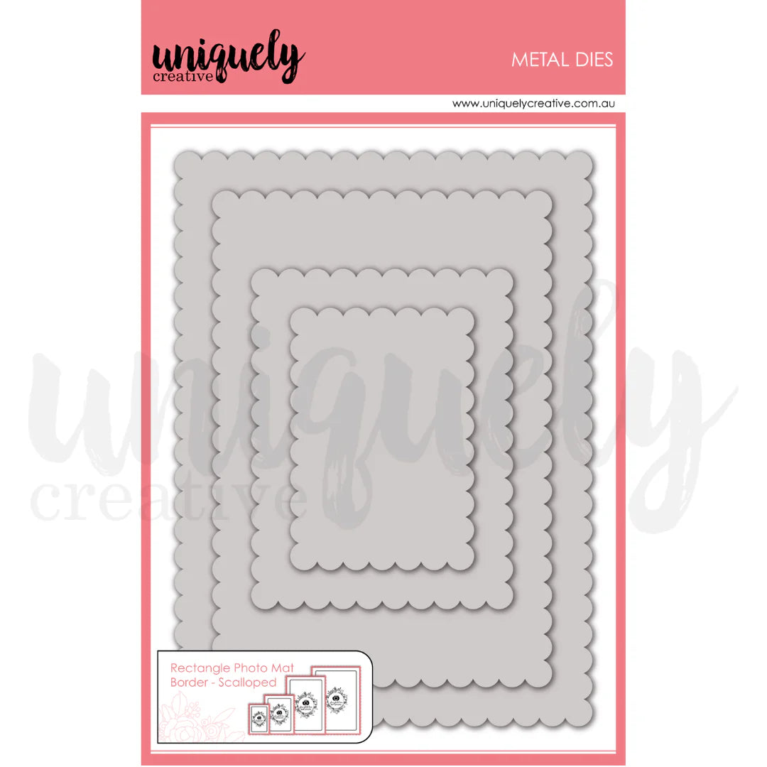 Uniquely Creative - Rectangle Photo Mat Border Die - Scalloped (Whispers of Wisdom)