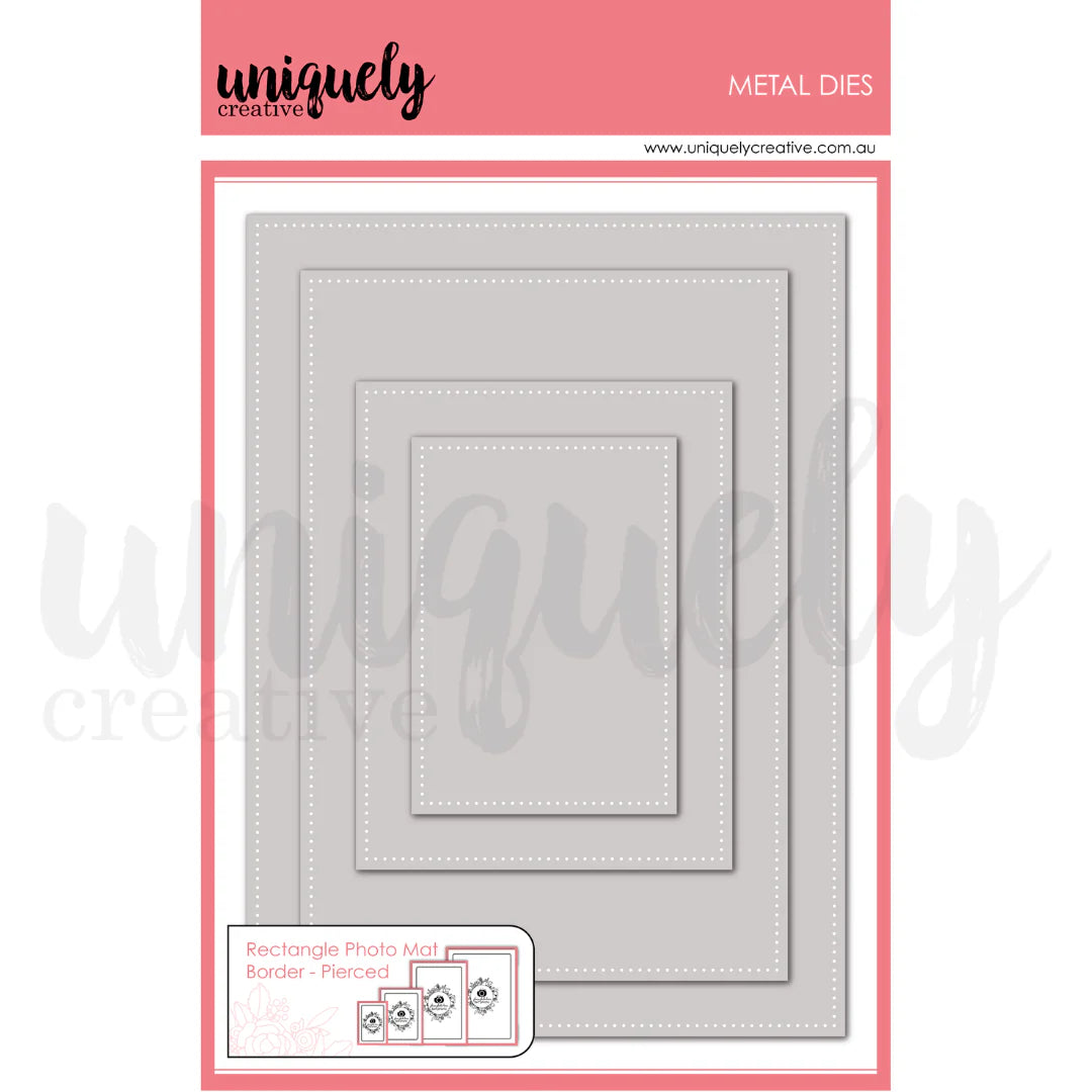 Uniquely Creative - Rectangle Photo Mat Border Die - Pierced (Whispers of Wisdom)