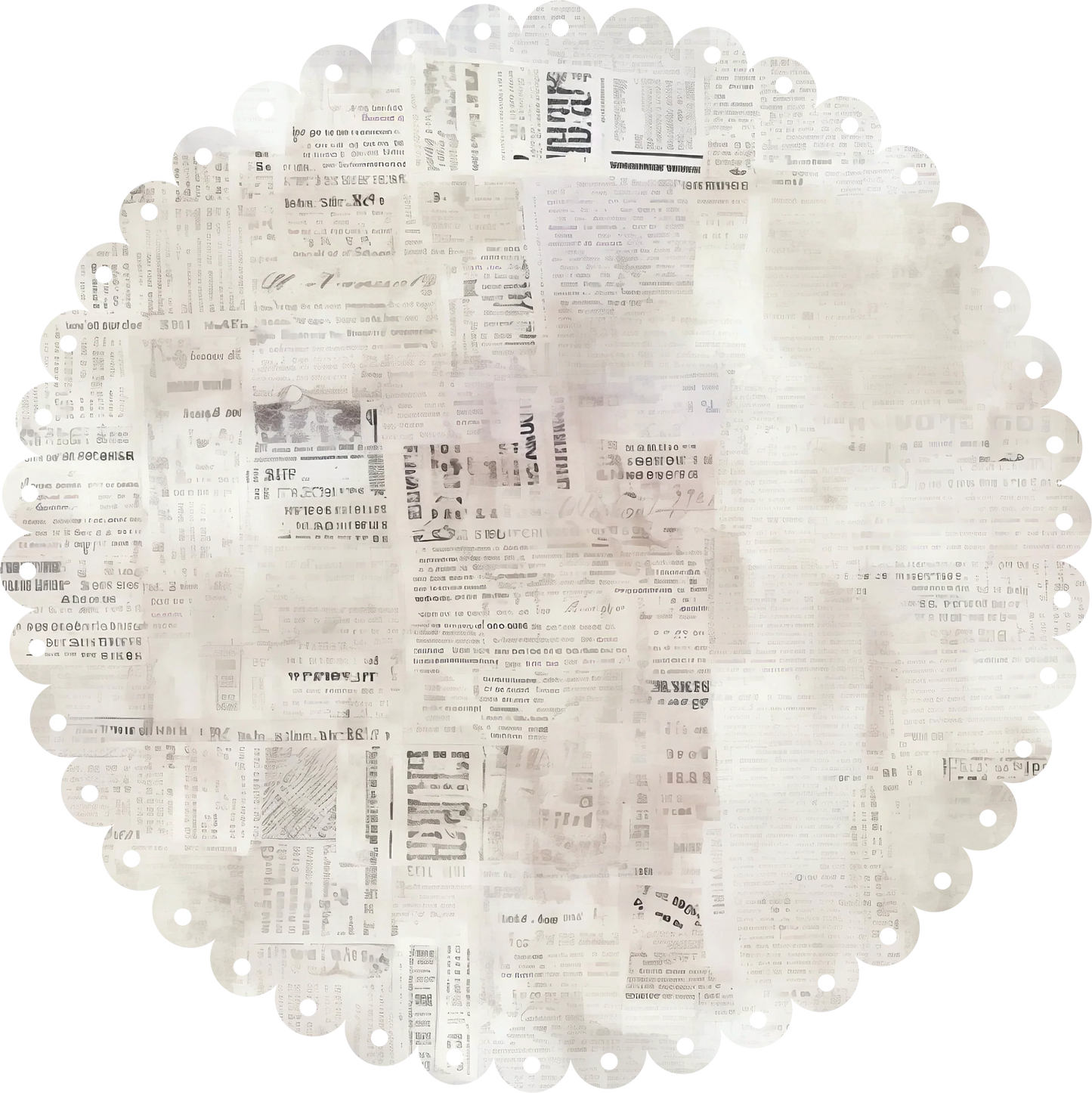 Uniquely Creative - Newsprint Scalloped - Decorative Base Layer