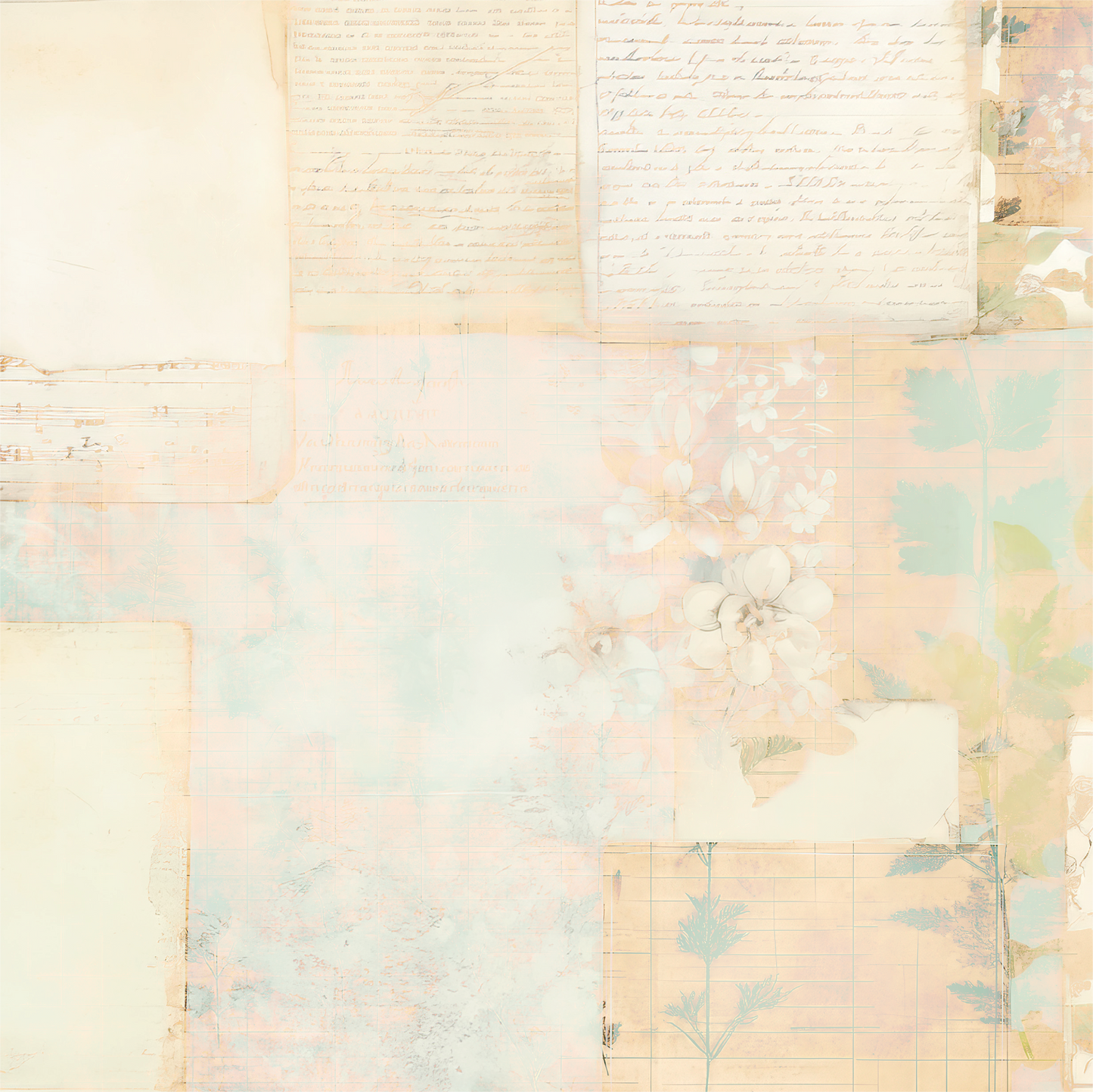 Uniquely Creative - 12x12 Pressed Flowers Paper (1/sheet) - Advent 2025