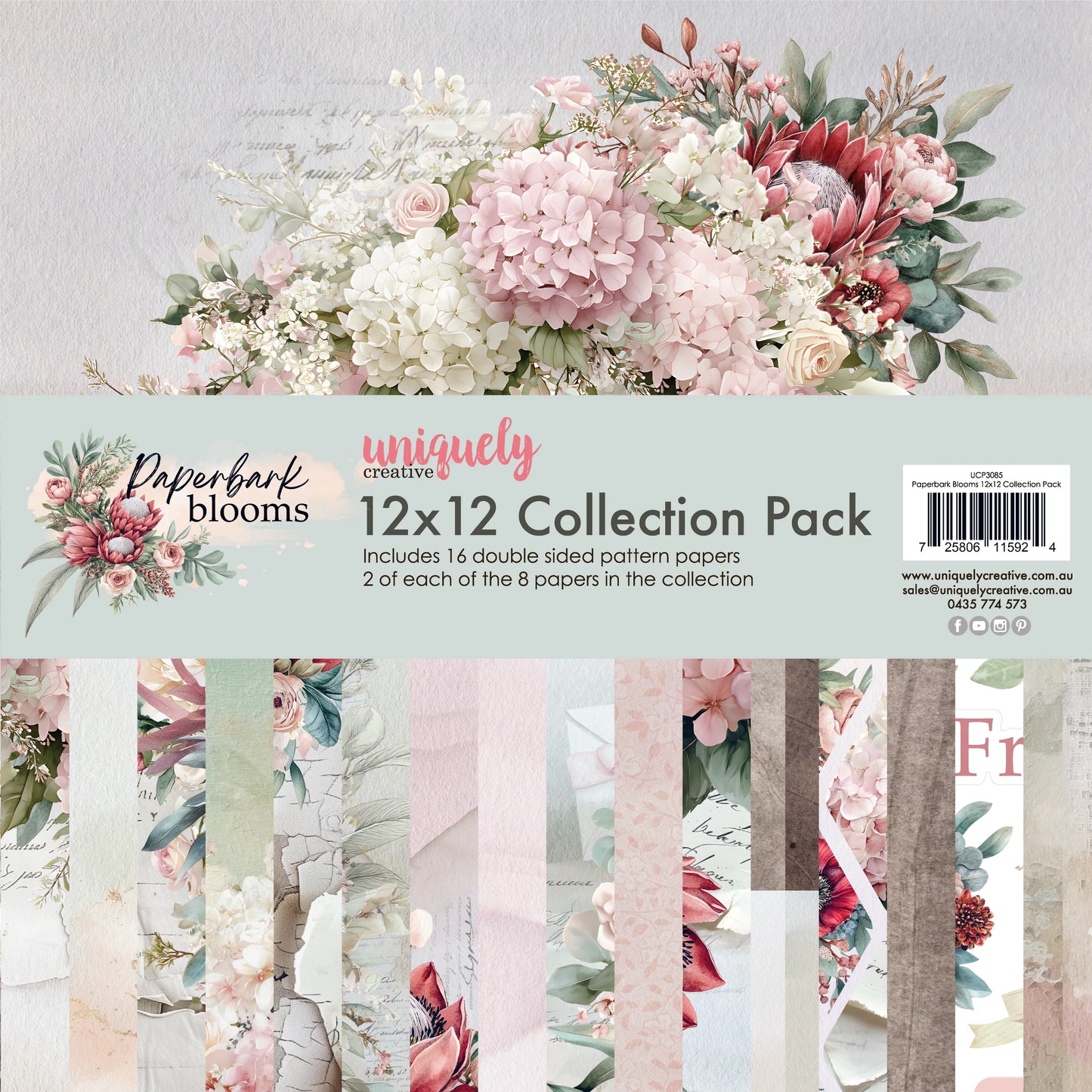 Uniquely Creative - Paperbark Blooms 12x12 Paper Pack