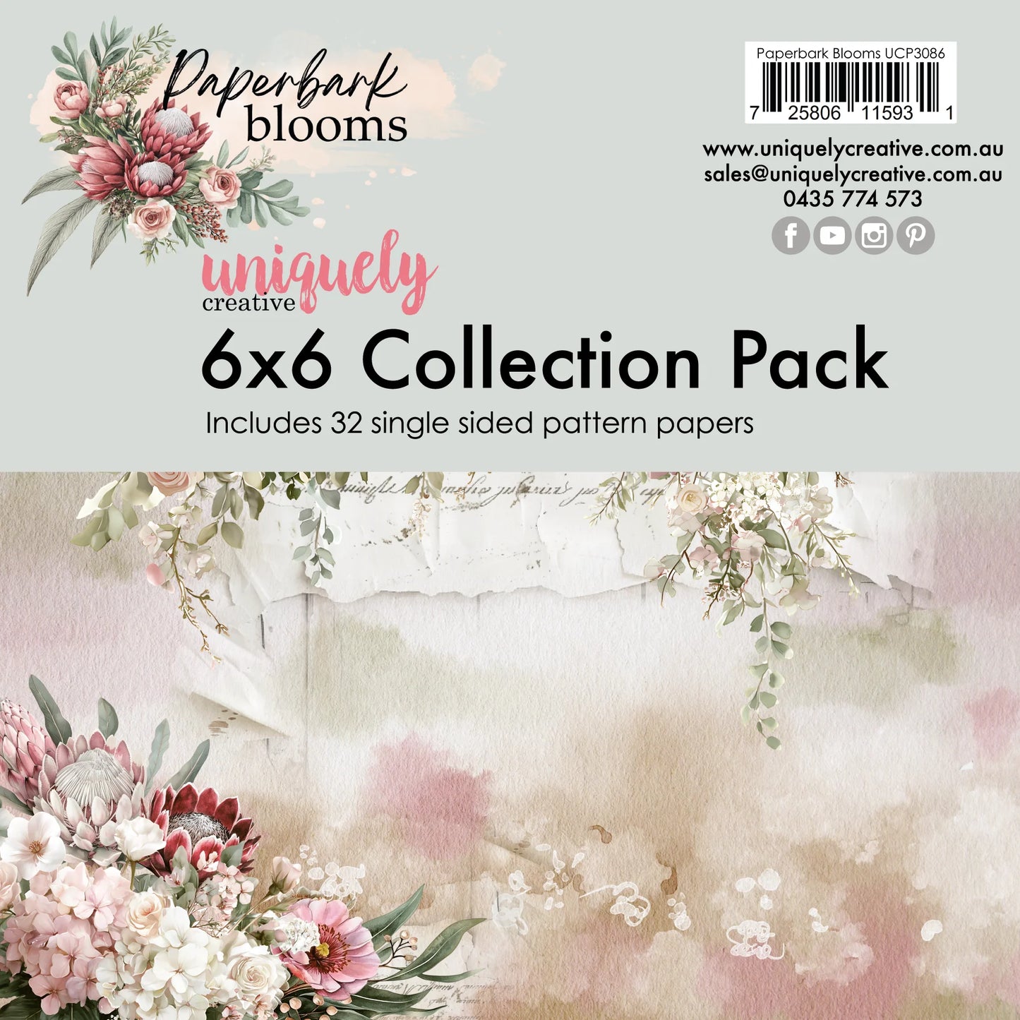 Uniquely Creative - Paperbark Blooms 6x6 Paper Pack