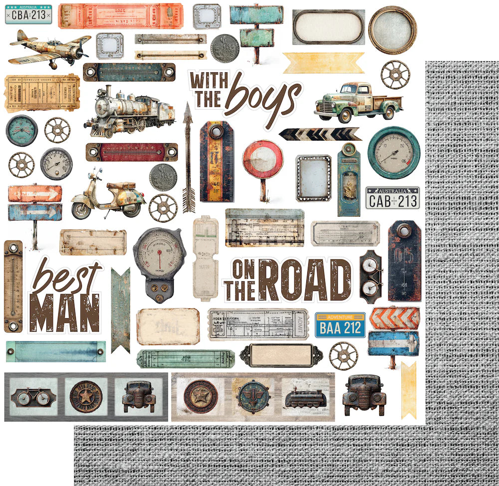 Uniquely Creative - Wings & Wheels - 12x12 Speed Limit Paper (1/sheet) (Aug 26)