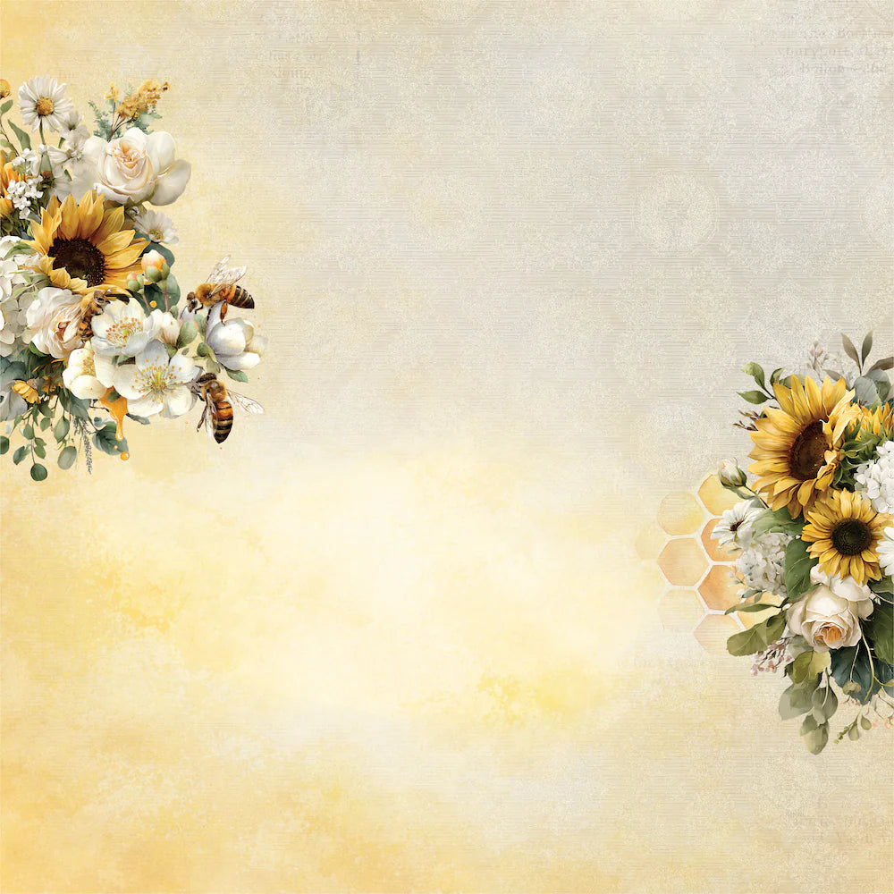 Uniquely Creative - Sweet as Honey - 12x12 Sunday Garden Paper (1/sheet)