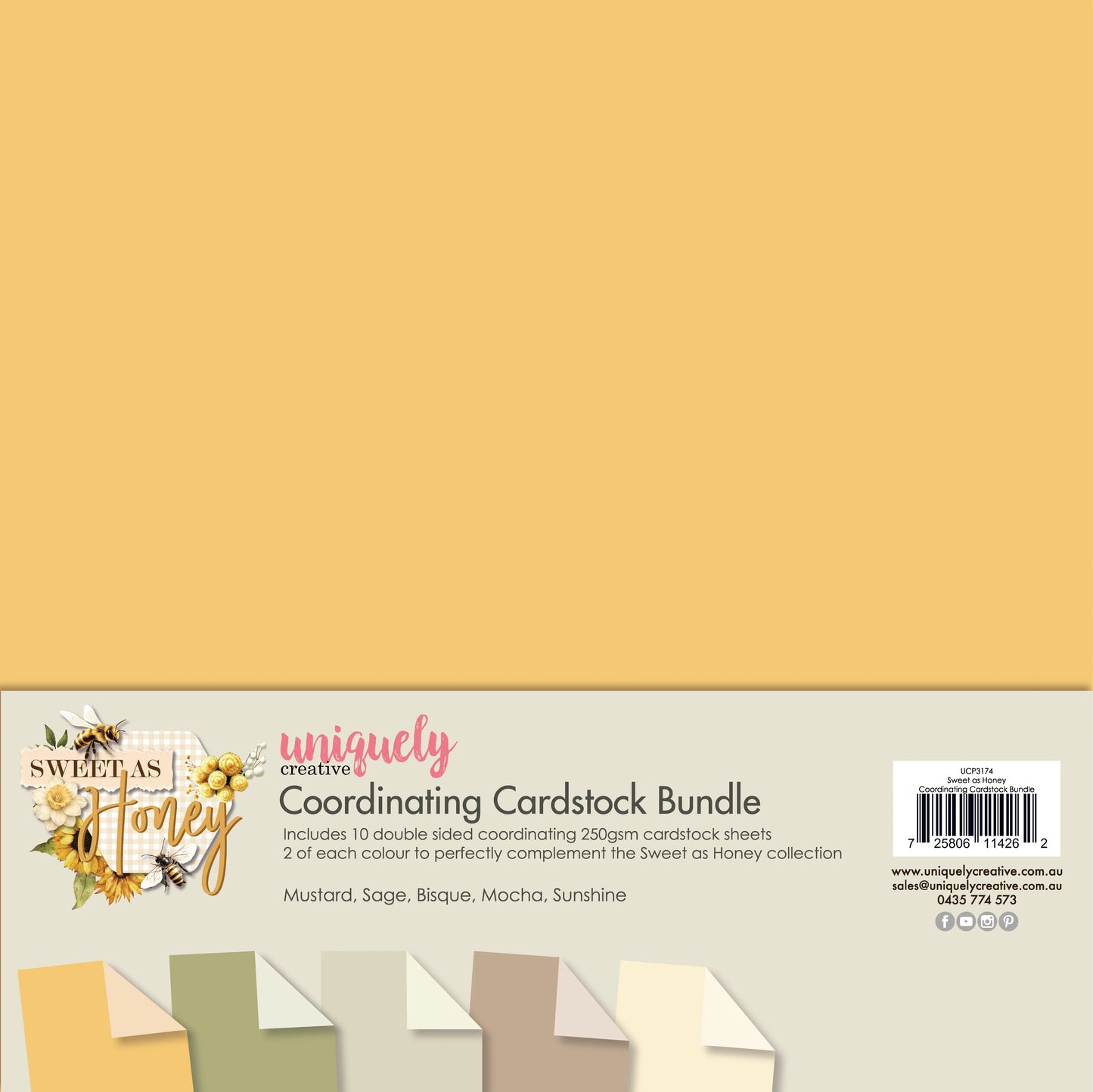 Uniquely Creative - Coordinating Cardstock Bundle - Sweet as Honey