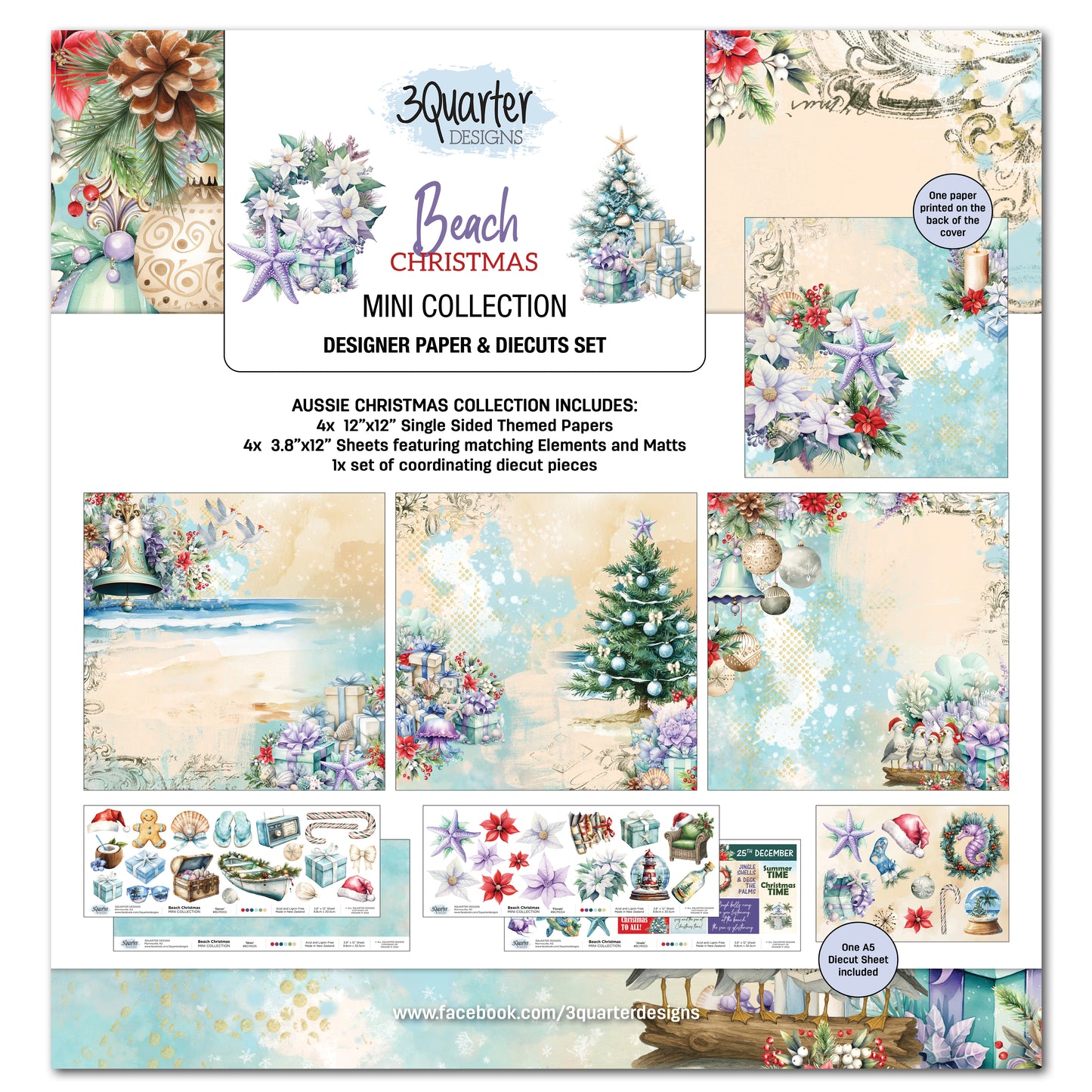 3Quarter Designs - 12x12 Beach Christmas Mini Collection