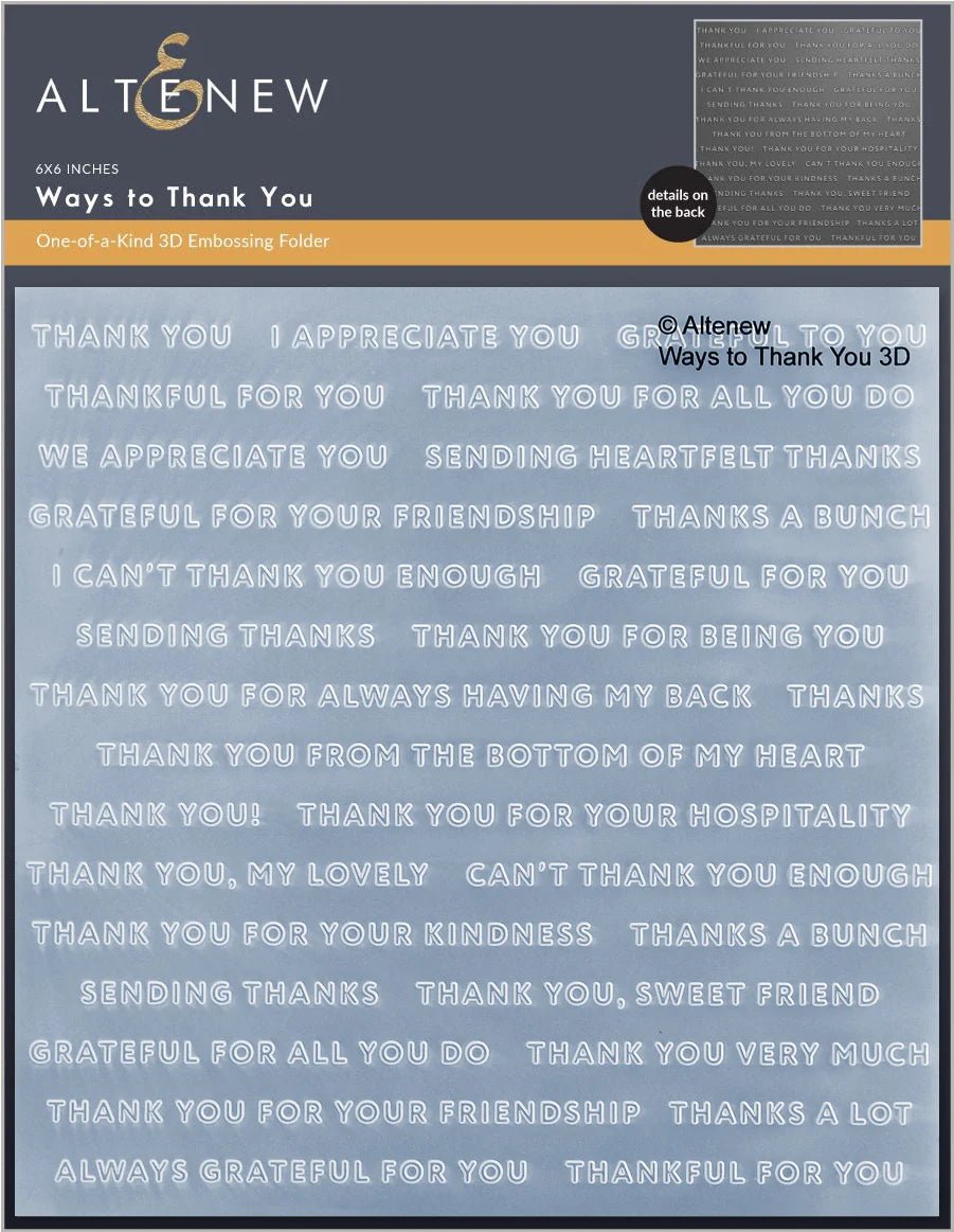 Altenew - 3D Embossing Folder - Ways to Thank You - The Crafty Kiwi