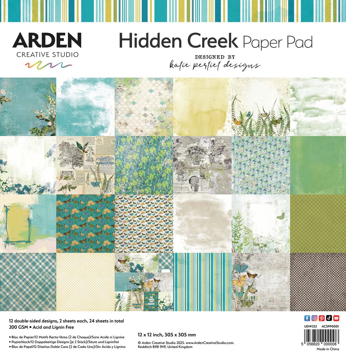 Arden Creative Studio - Hidden Creek 12x12 Paper Pad - The Crafty Kiwi