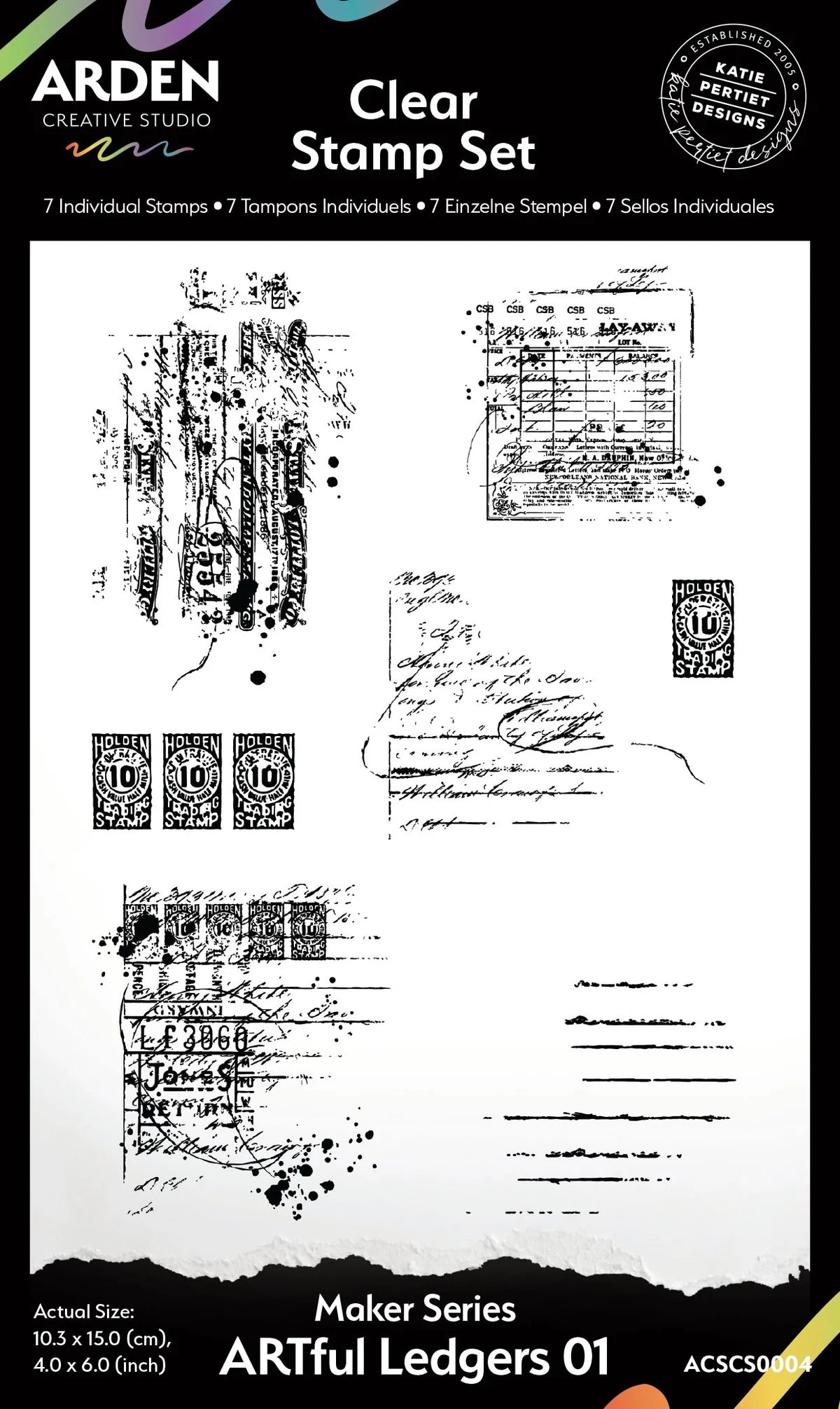 Arden Creative Studio - Hidden Creek - 4x6" Artful Ledgers 01 Stamp Set - The Crafty Kiwi