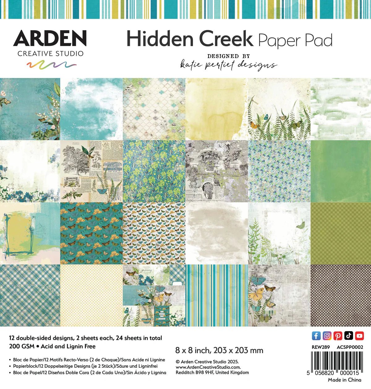 Arden Creative Studio - Hidden Creek 8x8 Paper Pad - The Crafty Kiwi