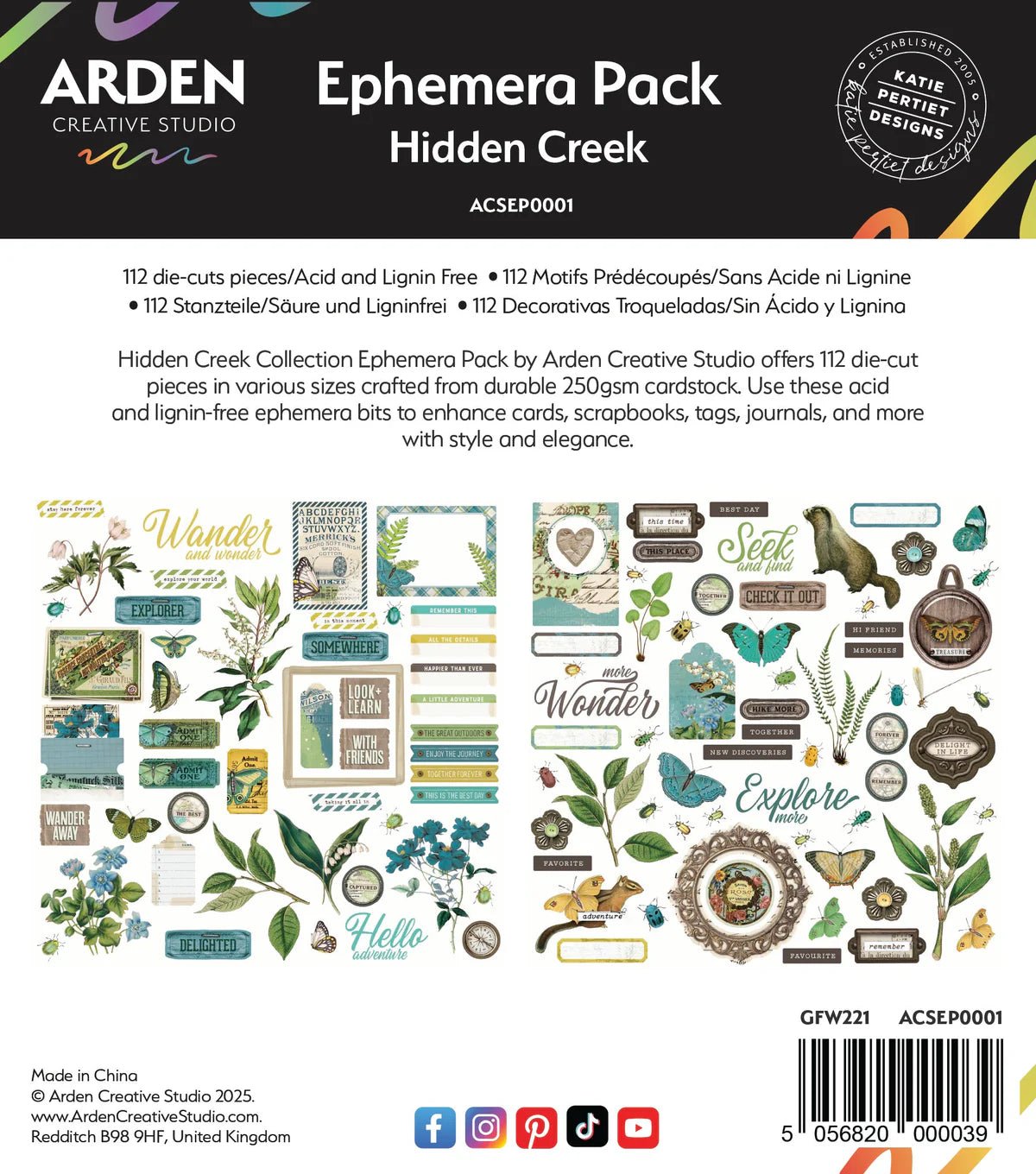 Arden Creative Studio - Hidden Creek - Ephemera Pack - The Crafty Kiwi