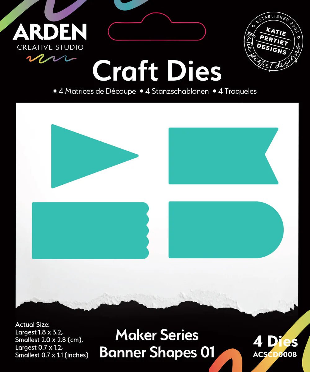 Arden Creative Studio - Maker Series Banner Shapes 01 Die Set - The Crafty Kiwi