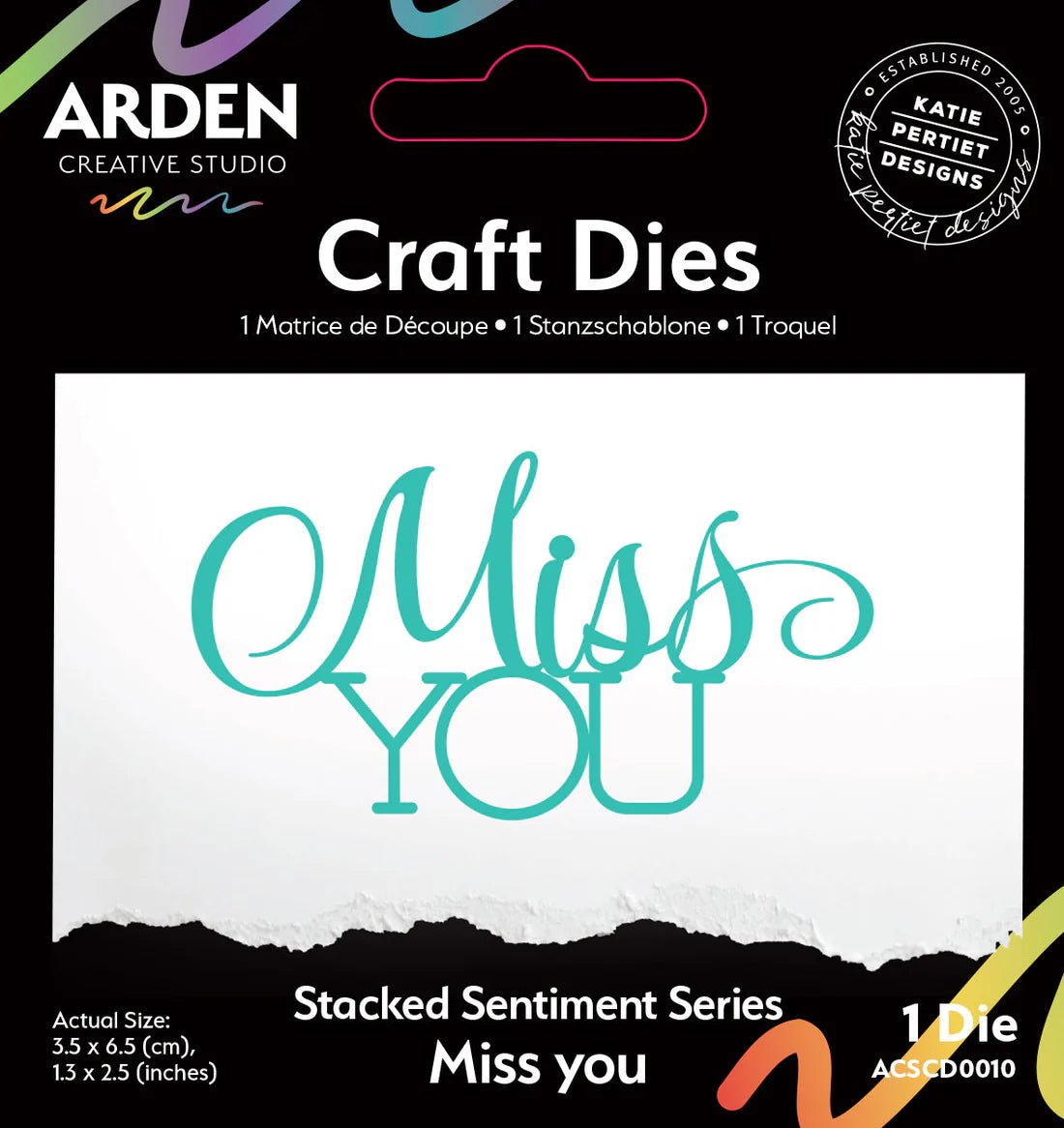 Arden Creative Studio - "Page Starters" Stacked Sentiment - Miss You - The Crafty Kiwi