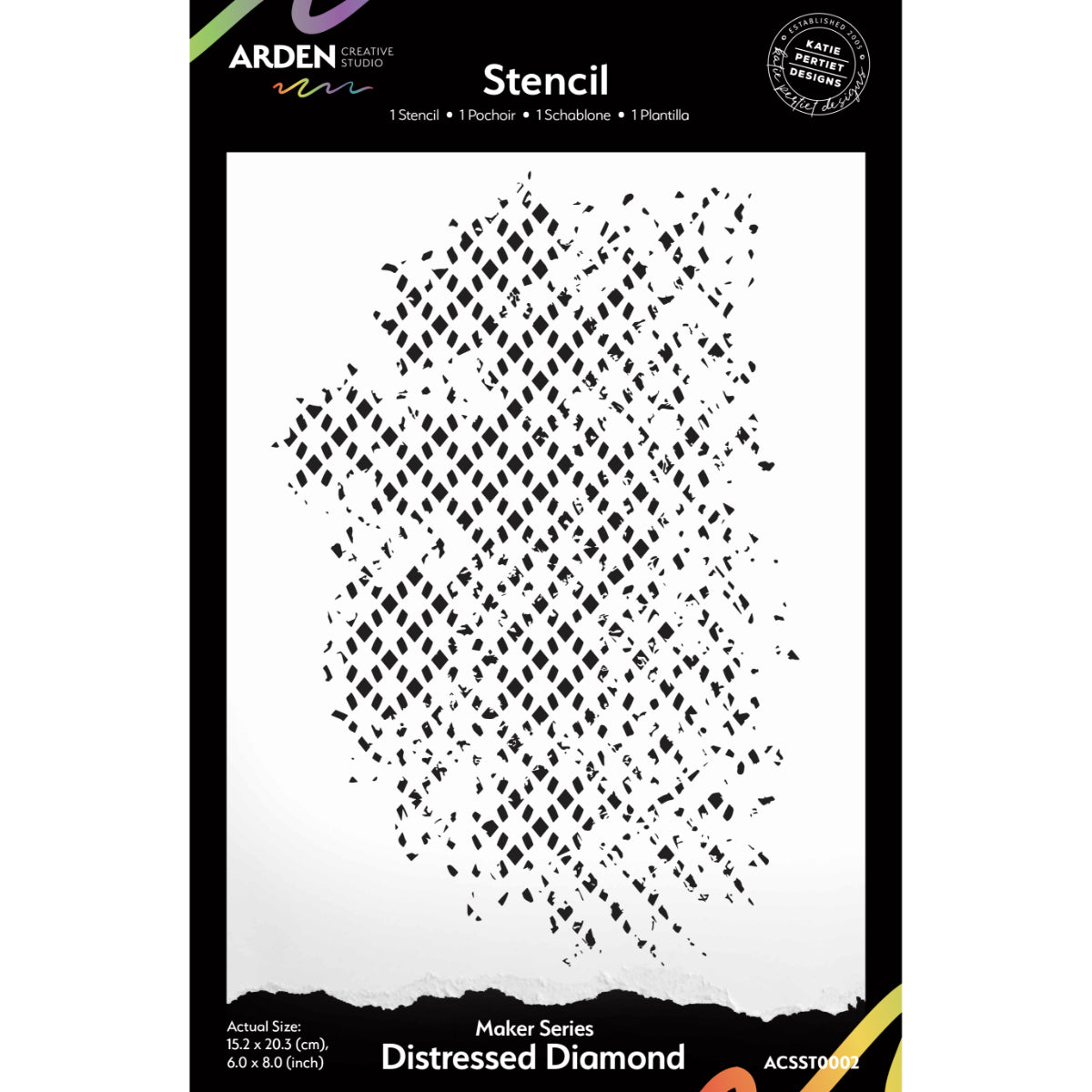 Arden Creative Studio - Vintage Maker - Distressed Diamond 6x8" Stencil - The Crafty Kiwi