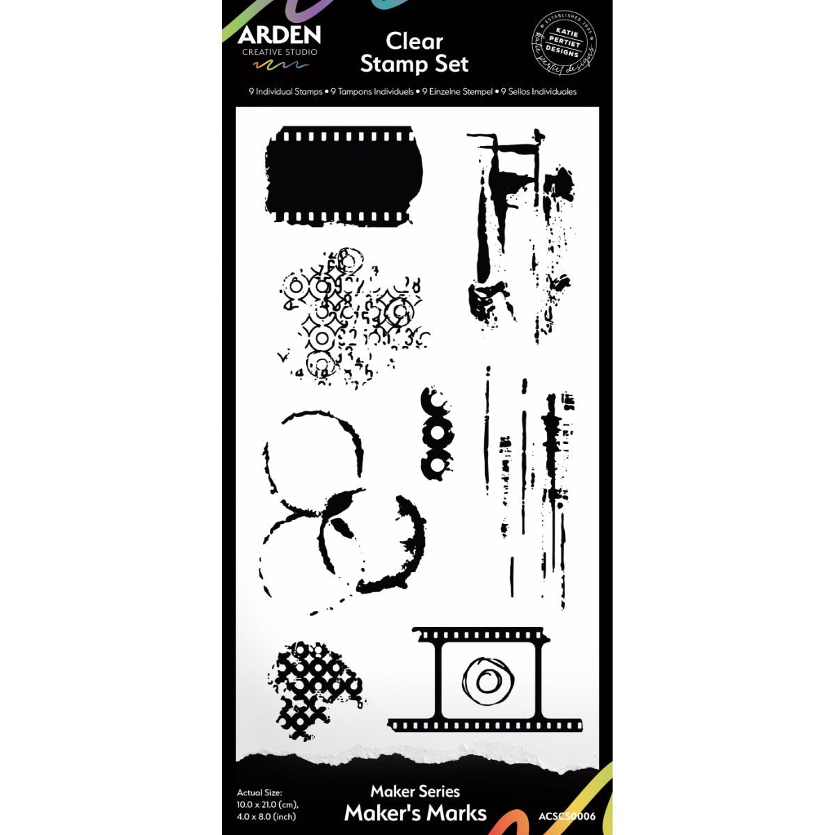 Arden Creative Studio - Vintage Maker - Maker's Marks 4x8" Clear Stamp Set - The Crafty Kiwi