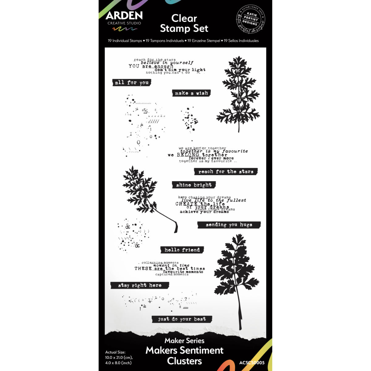 Arden Creative Studio - Vintage Maker - Makers Sentiment Clusters 4x8" Stamp Set - The Crafty Kiwi