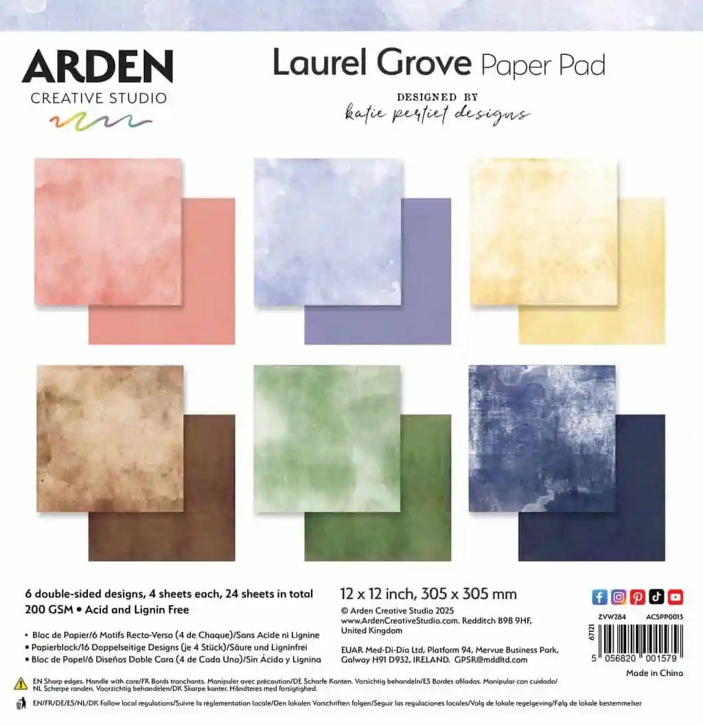 Arden - Laurel Grove 12x12 Solids Paper Pack - The Crafty Kiwi