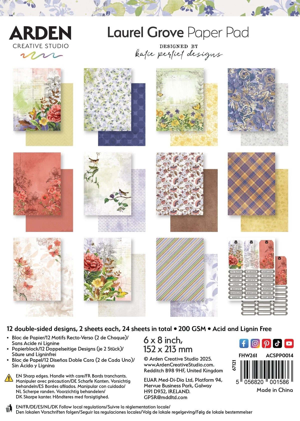 Arden - Laurel Grove - 6x8 Paper Pack - The Crafty Kiwi