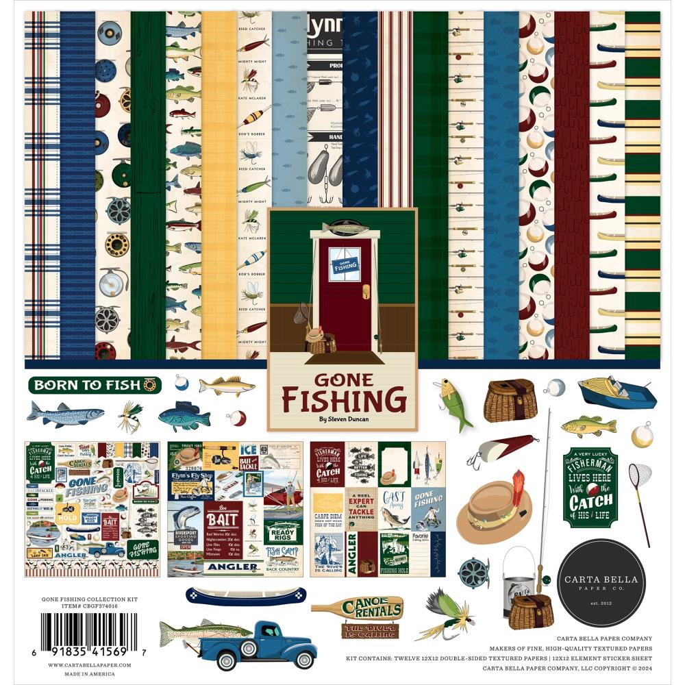 Carta Bella - Gone Fishing 12x12 Bundle Pack - The Crafty Kiwi