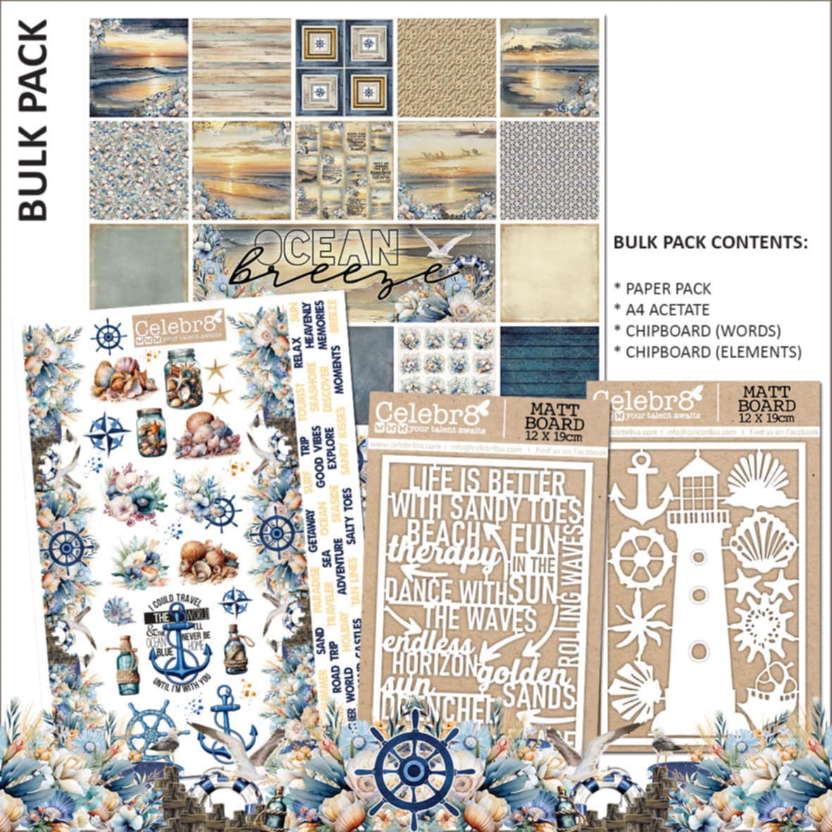 Celebr8 - Ocean Breeze Bulk Pack - The Crafty Kiwi