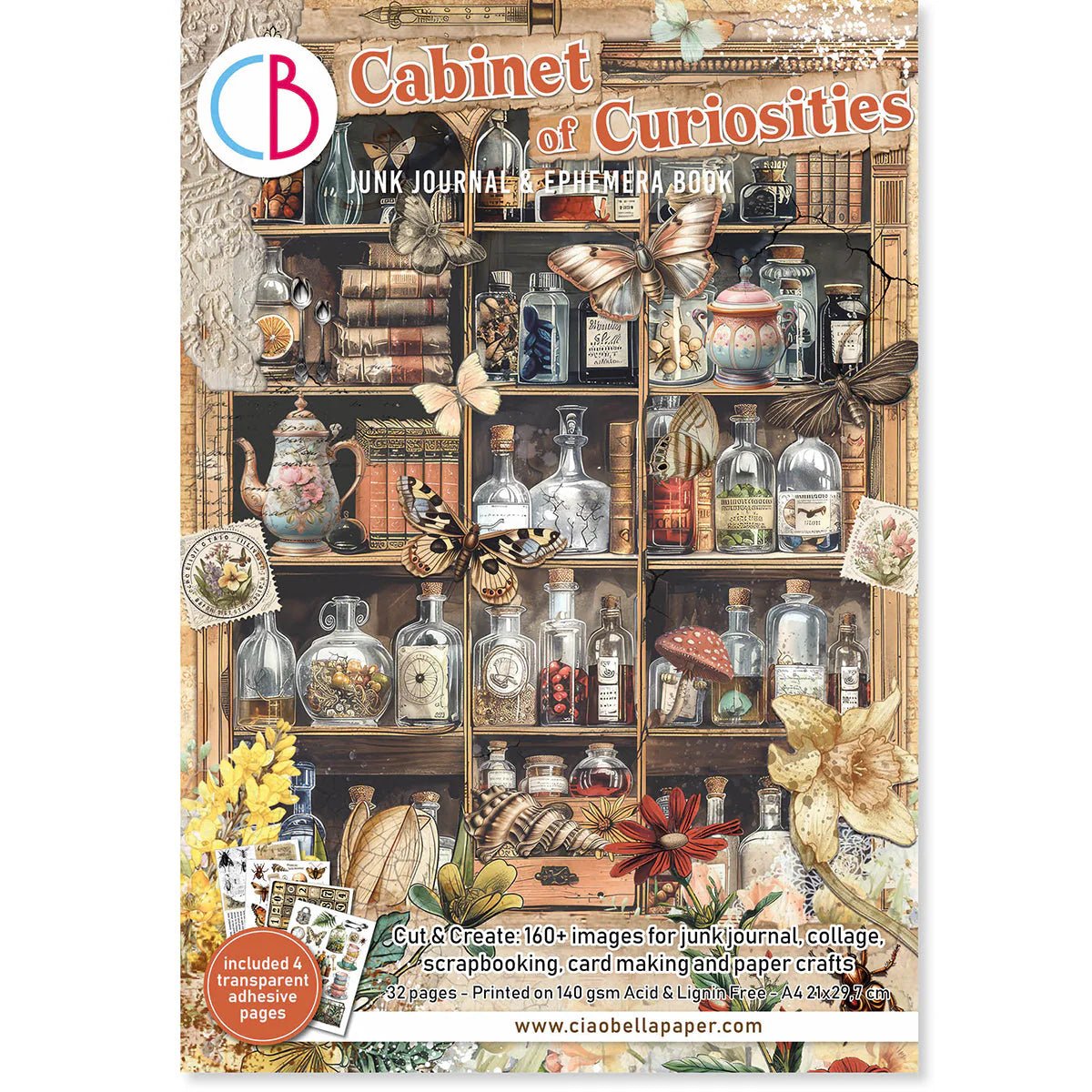 Ciao Bella - Junk Journal & Ephemera Book - Cabinet of Curiosities (A4/32 pgs) - The Crafty Kiwi