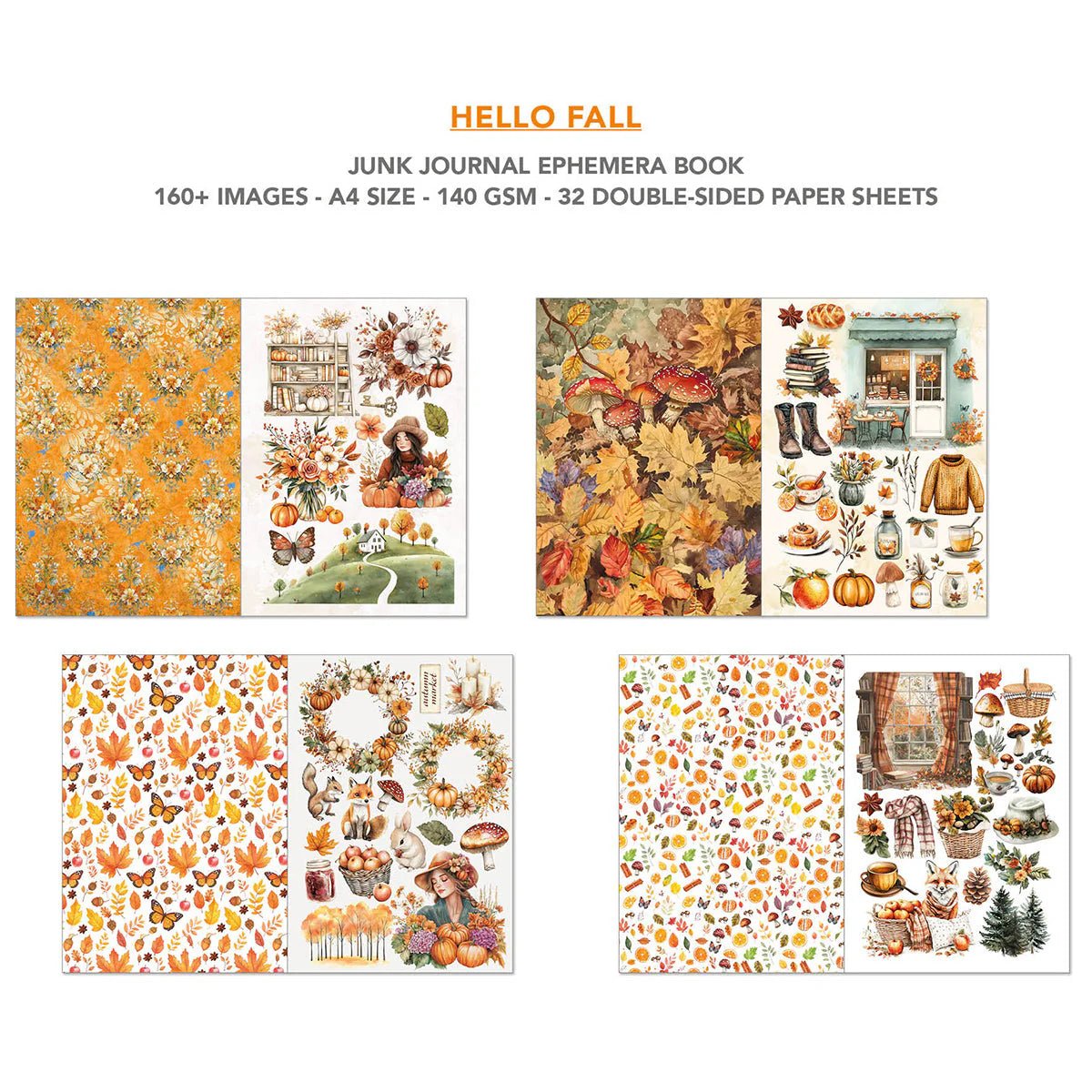 Ciao Bella - Junk Journal Ephemera Book - Hello Fall (A4 32/Pkg) - The Crafty Kiwi