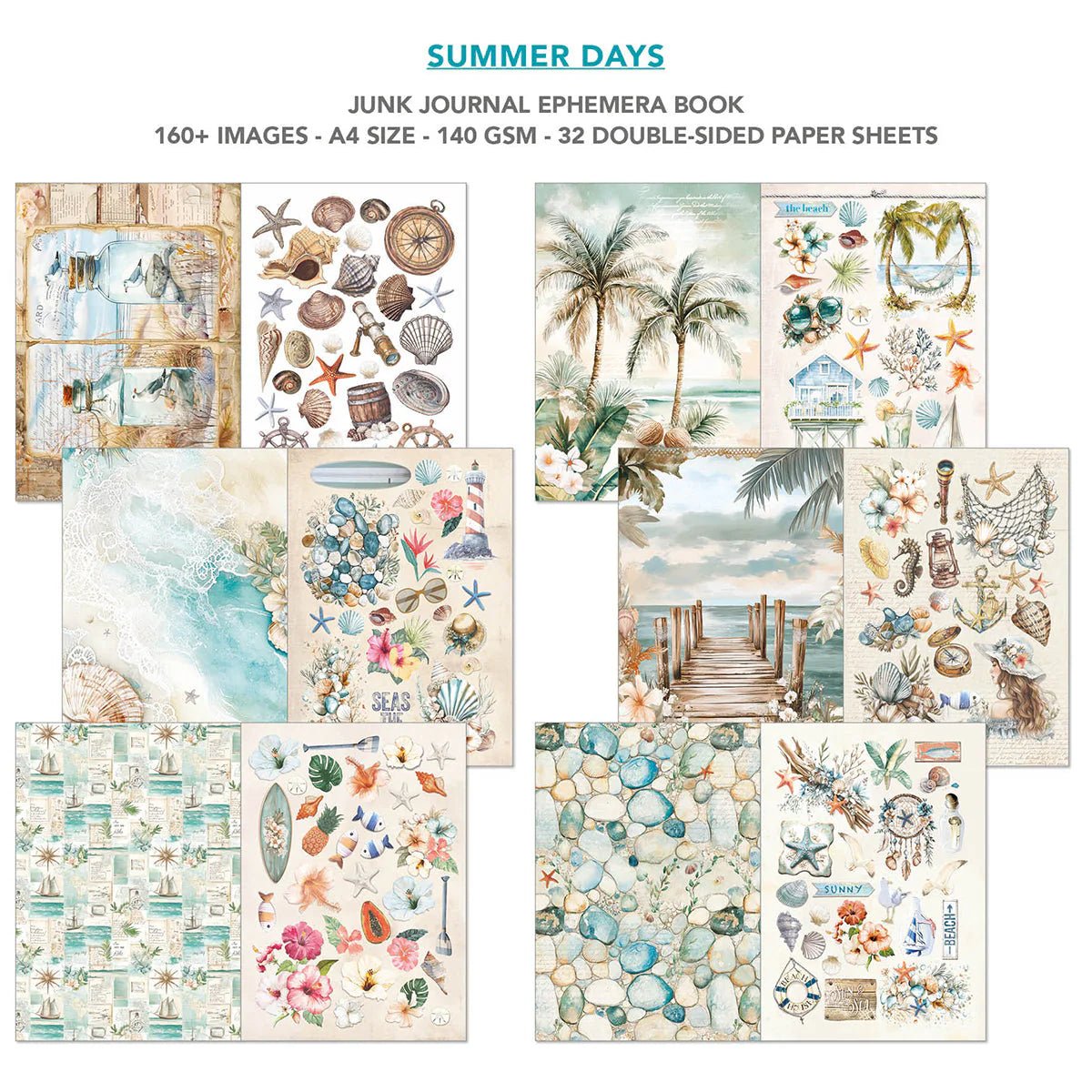 Ciao Bella - Junk Journal & Ephemera Book - Summer Days (A4 32/pg) - The Crafty Kiwi