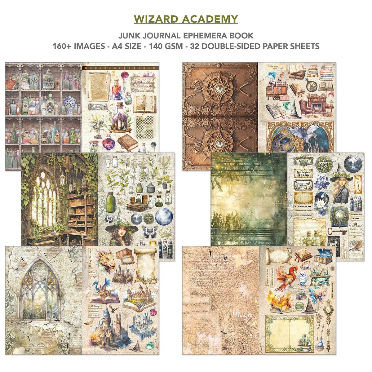 Ciao Bella - Junk Journal & Ephemera Book - Wizard Academy (A4 32/pkg) - The Crafty Kiwi