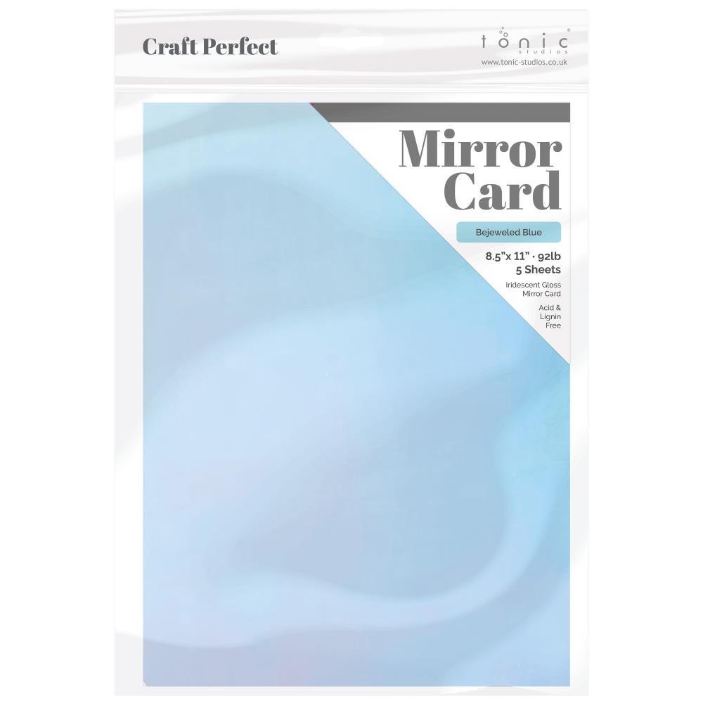 Craft Perfect By Tonic Studios - MIRROR Card - Bejewelled Blue (5/sheets) - The Crafty Kiwi